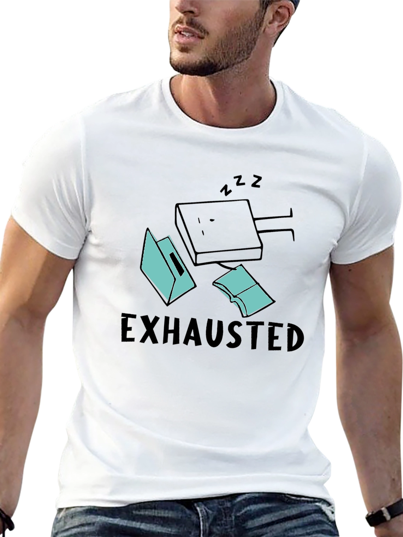 Exhausted Bookworm Black T-Shirt
