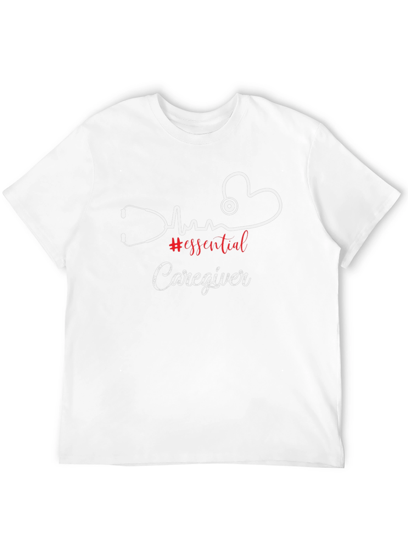 Essential Caregiver T-Shirt - Heartbeat Stethoscope Graphic