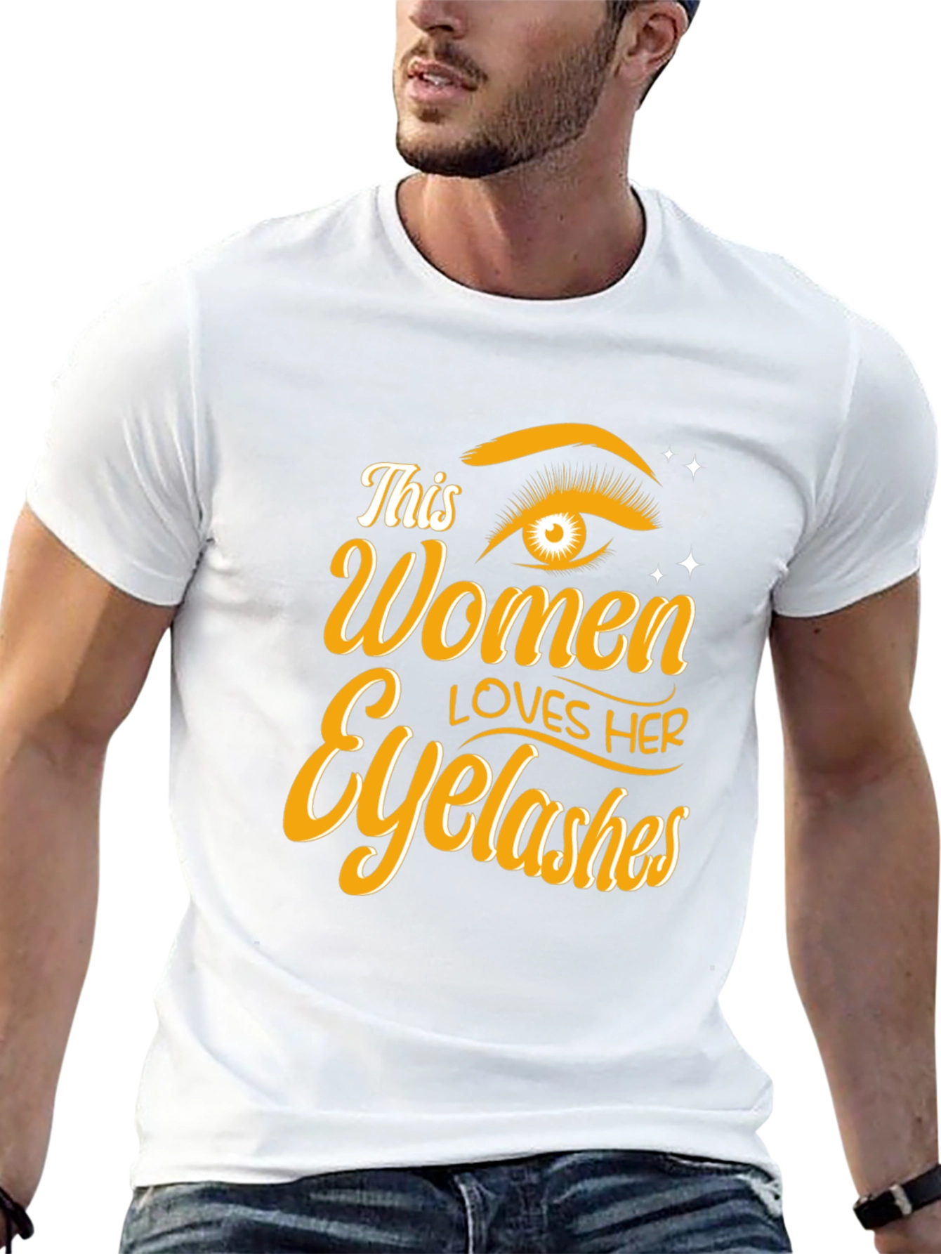 Women Loves Her Eyelashes Black T-Shirt