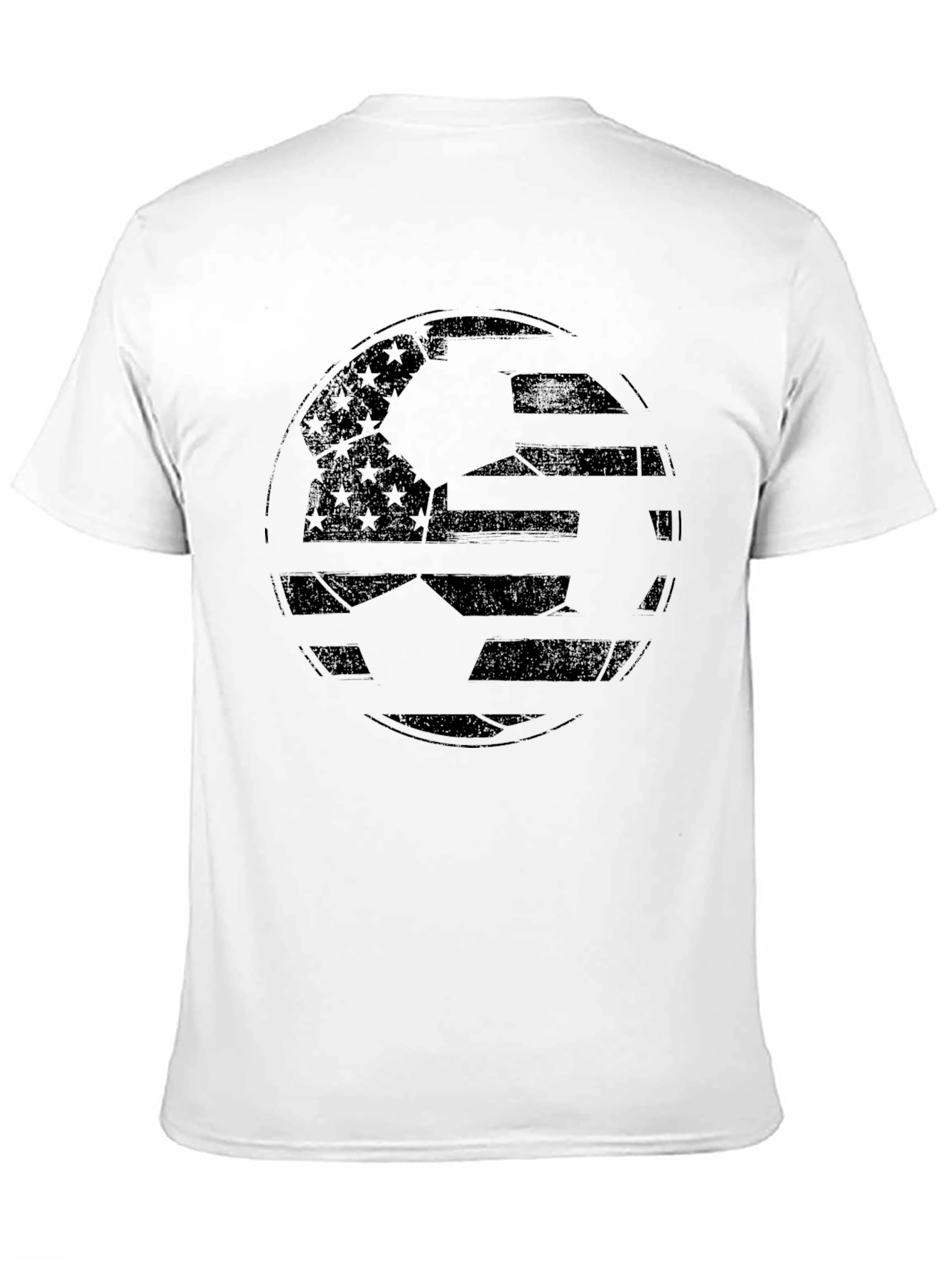 Distressed American Flag Soccer Ball Graphic T-Shirt