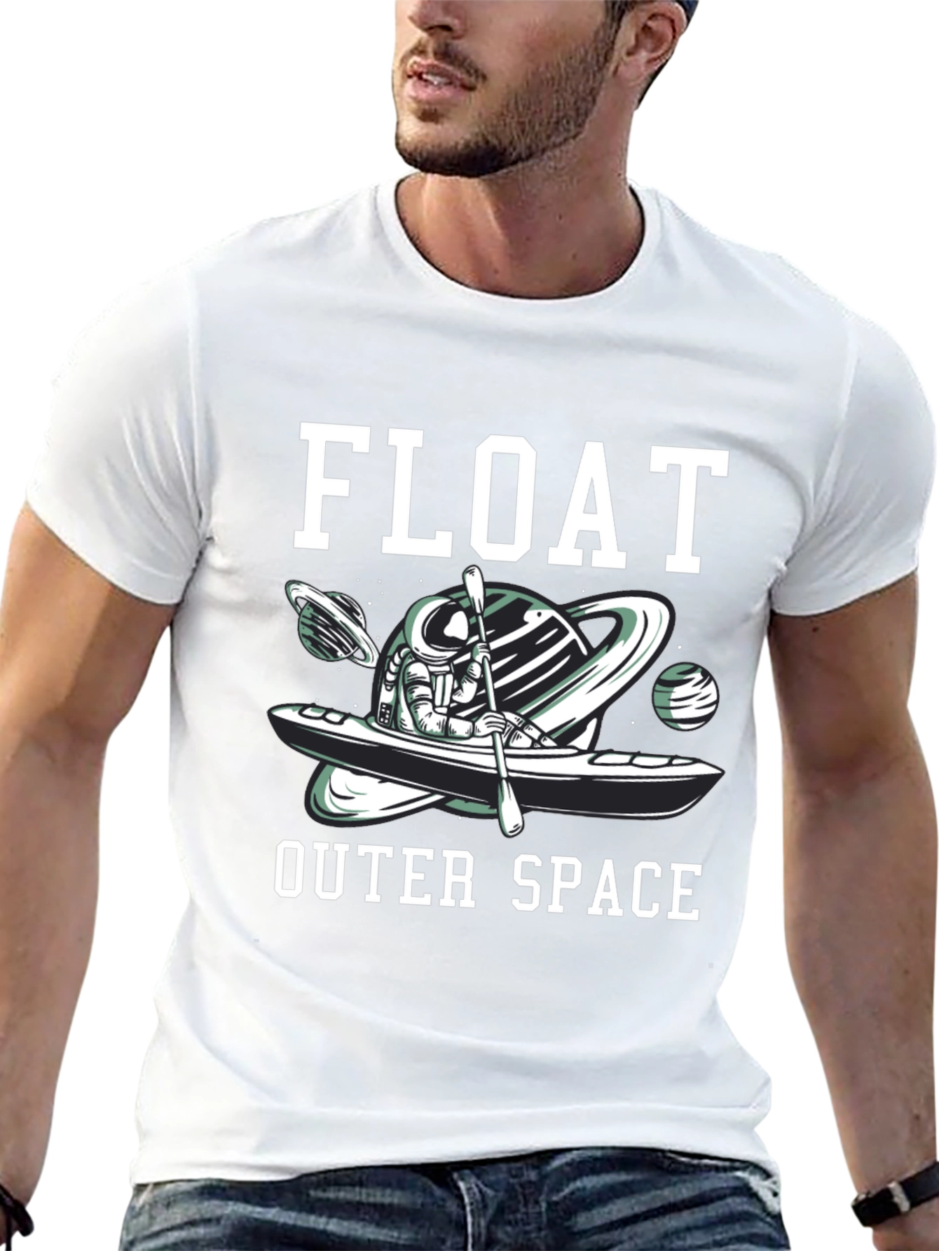 Astronaut Kayak T-Shirt - Float Outer Space Design