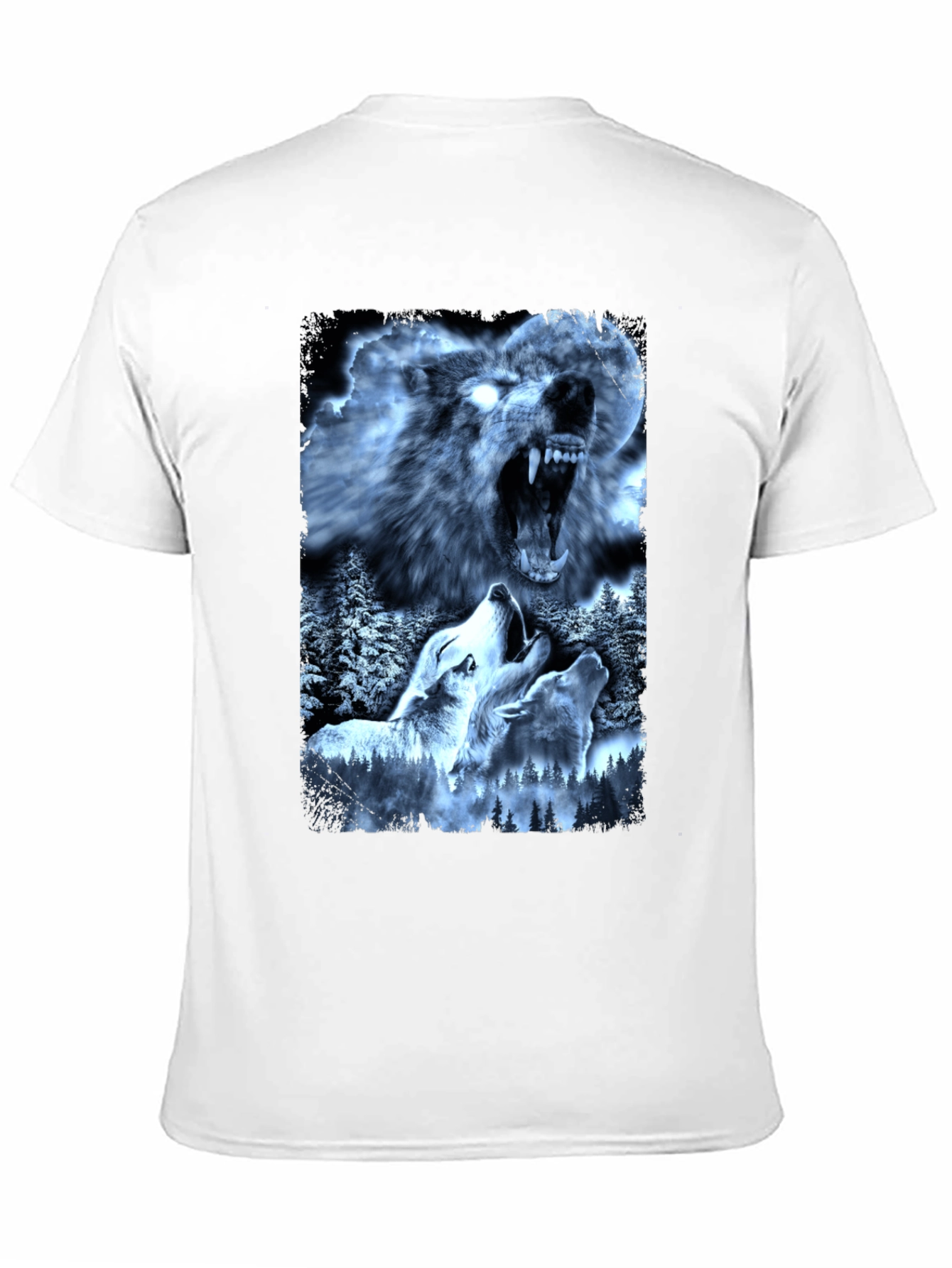 Wolf Pack Graphic Tee - Black Cotton T-Shirt