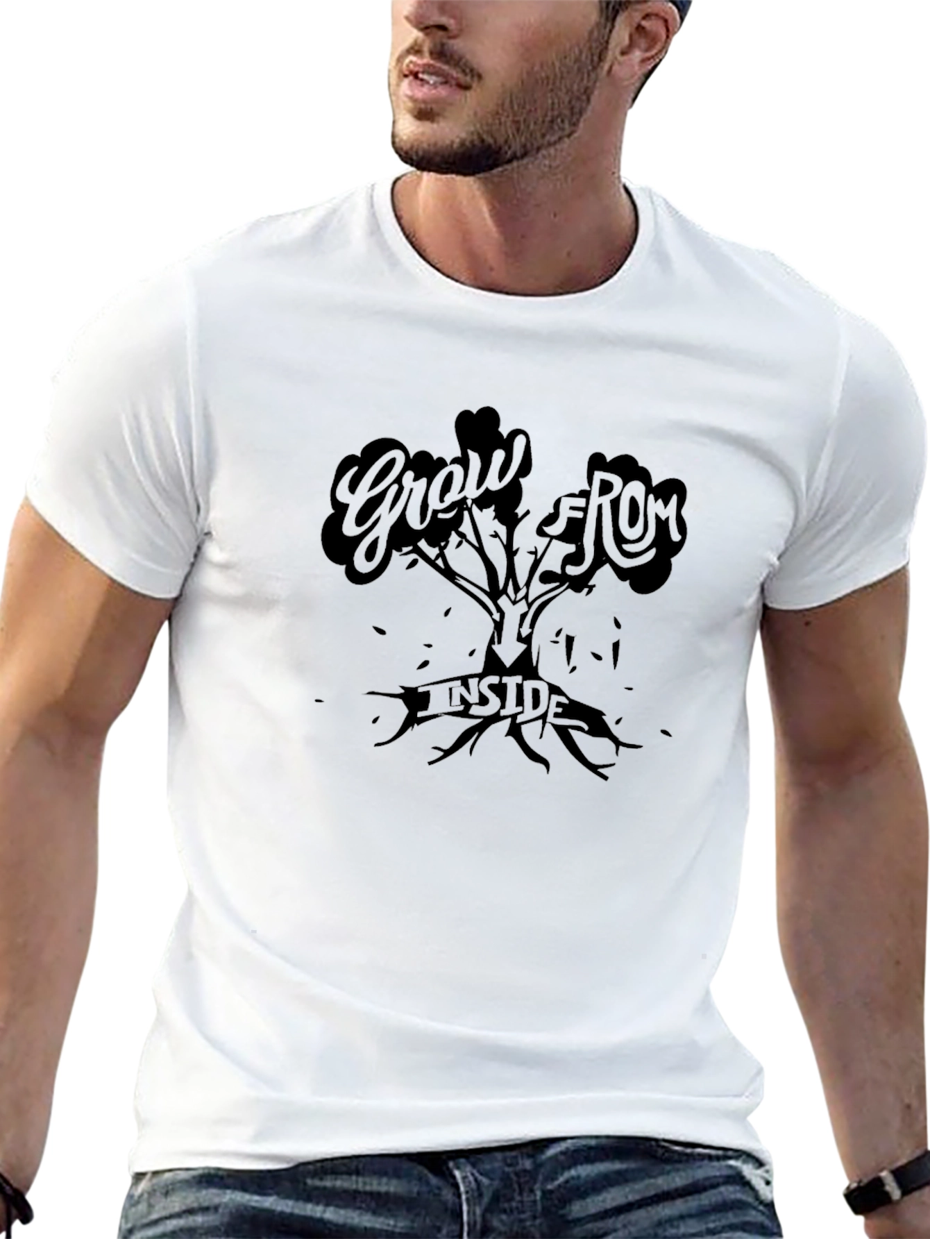 Grow From Inside Tree Graphic Tee - Black