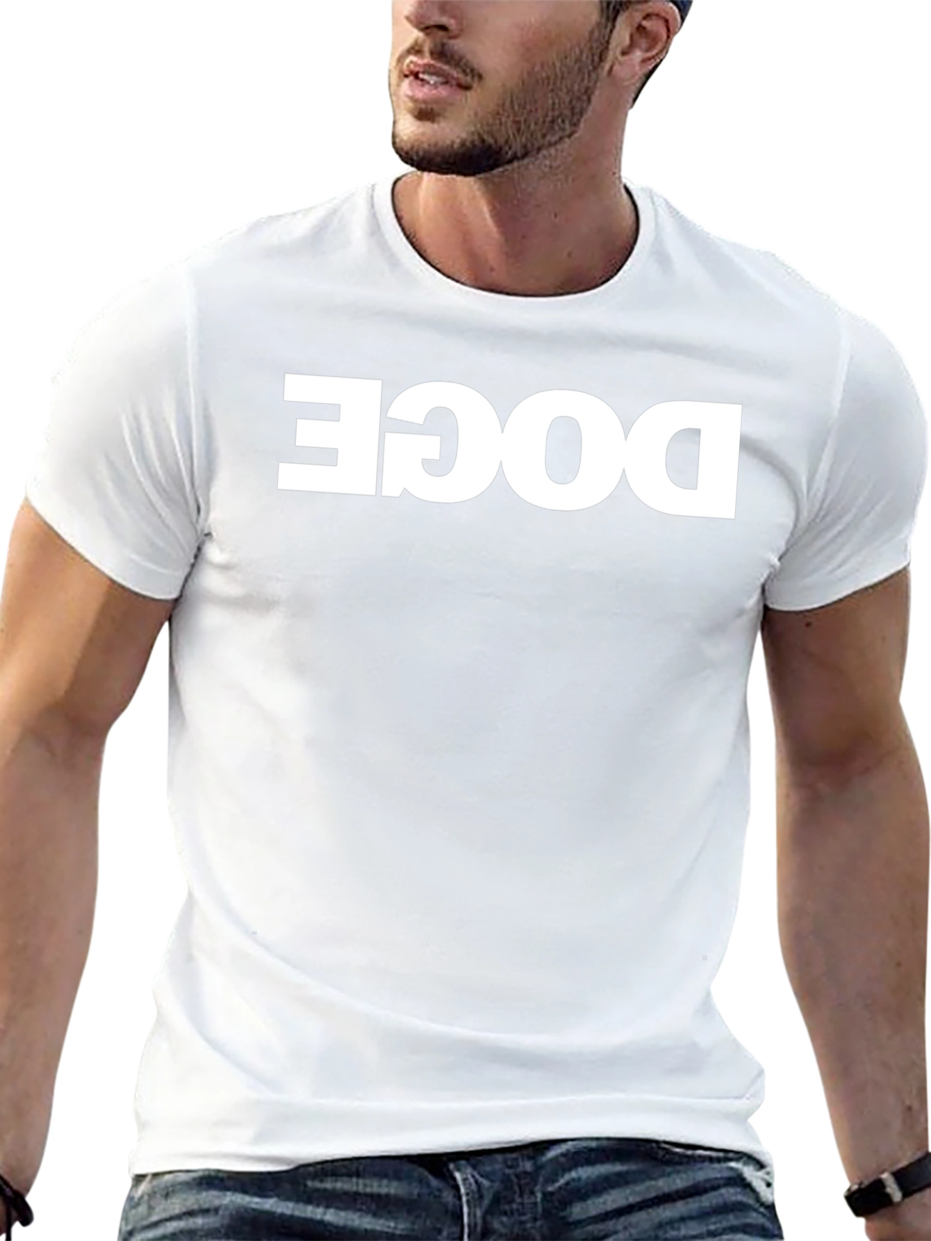 Doge Meme Reversible Print Black T-Shirt