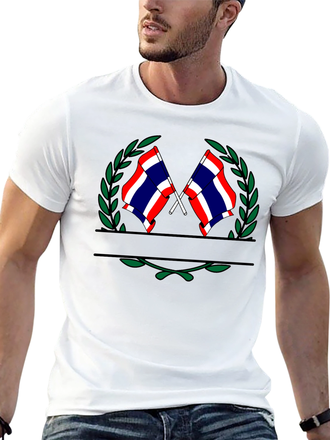 Thailand Flag T-Shirt - Wreath Graphic Tee