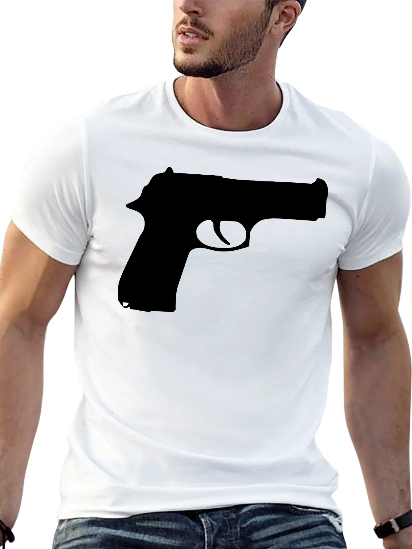 Gun Silhouette Black T-Shirt