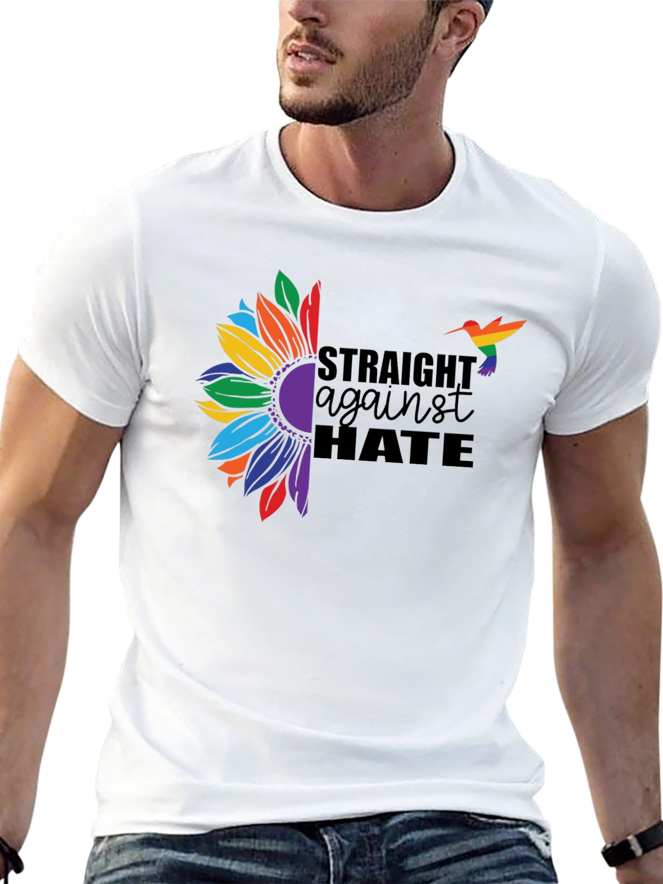 Straight Against Hate Sunflower Pride T-Shirt