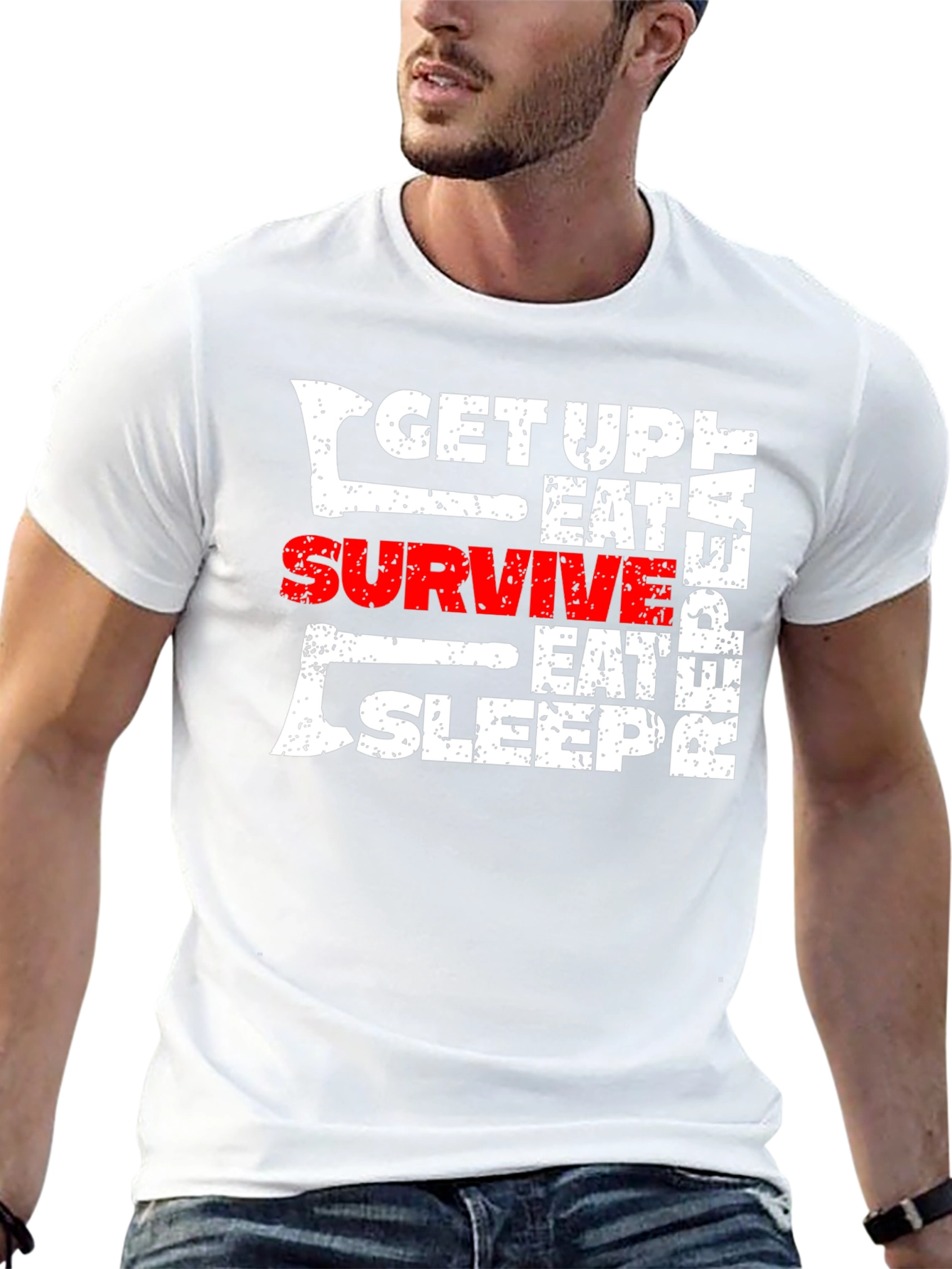 Get Up Eat Survive T-Shirt Black