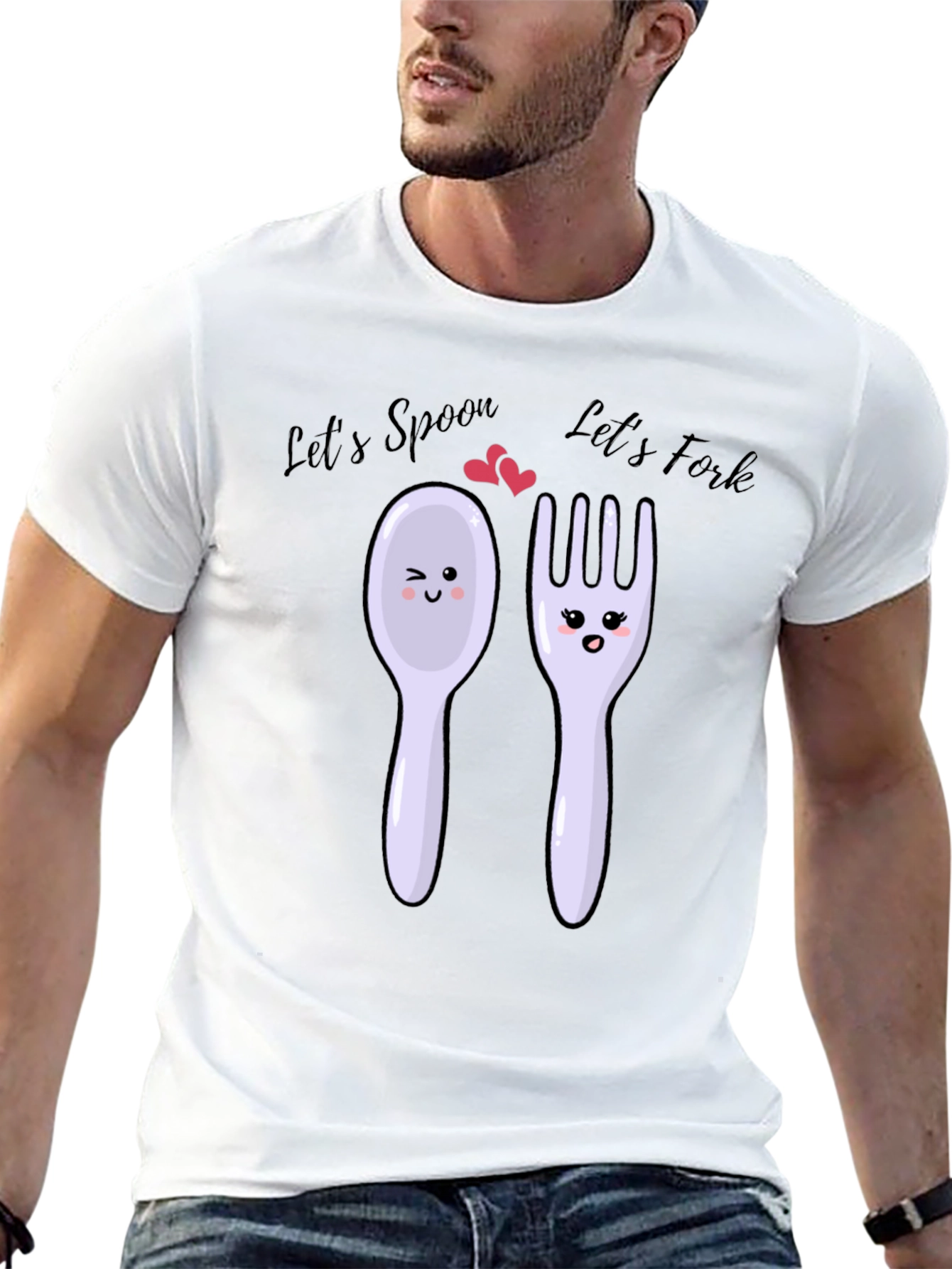 Lets Spoon Lets Fork Black T-Shirt