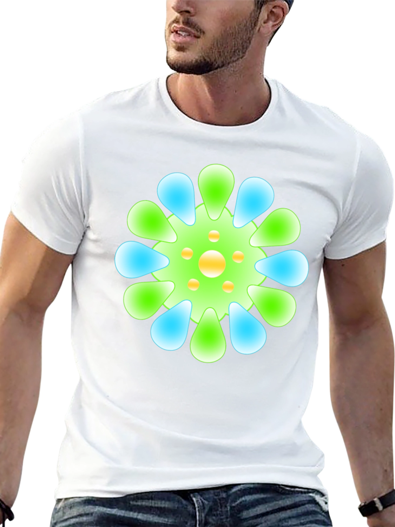 Funky Floral Tee - Black Graphic T-Shirt