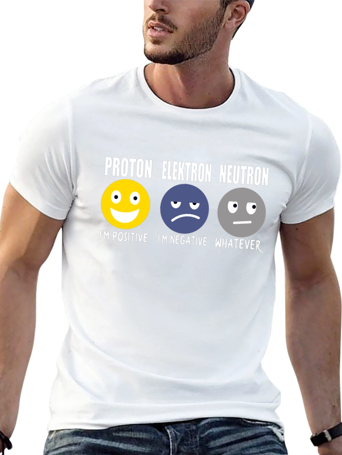 Science Humor T-Shirt: Proton Elektron Neutron