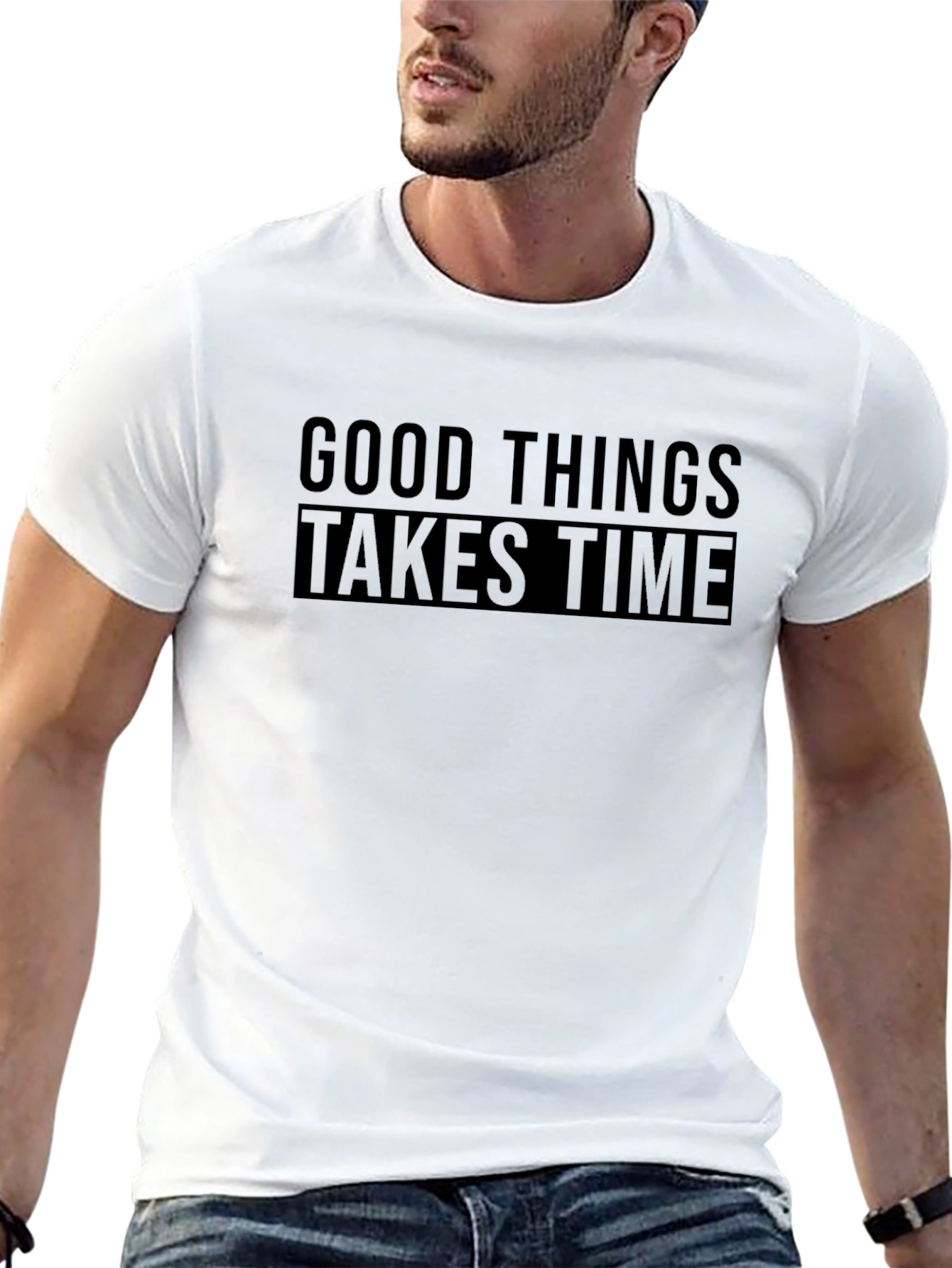 Good Things Take Time Black Graphic Tee
