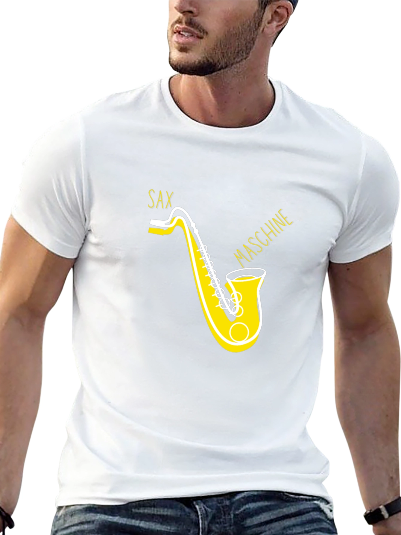 Sax Maschine Black Graphic Tee