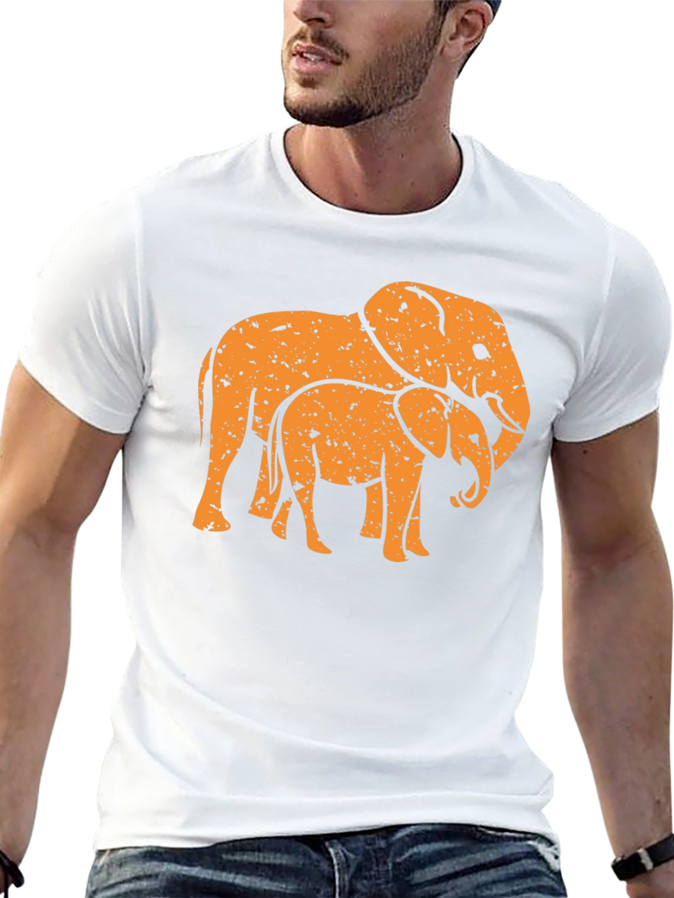 Elephant Family Black Graphic Tee