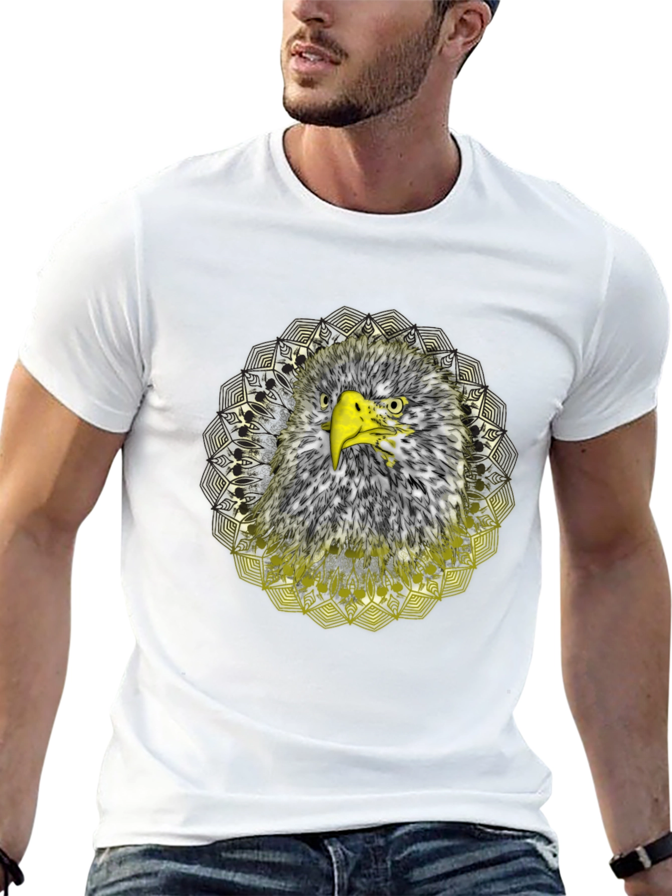 Eagle Mandala Graphic T-Shirt - Cool Bird Design