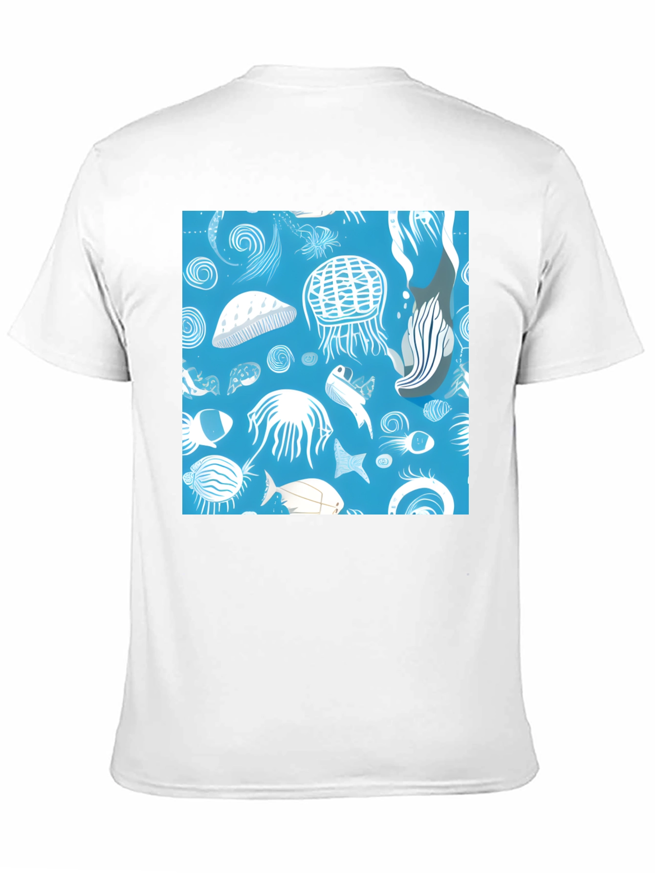 Ocean Life Graphic Tee - Black Cotton