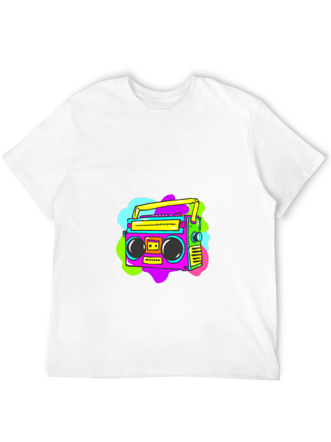 Retro Boombox Graphic Tee - Classic Black T-Shirt