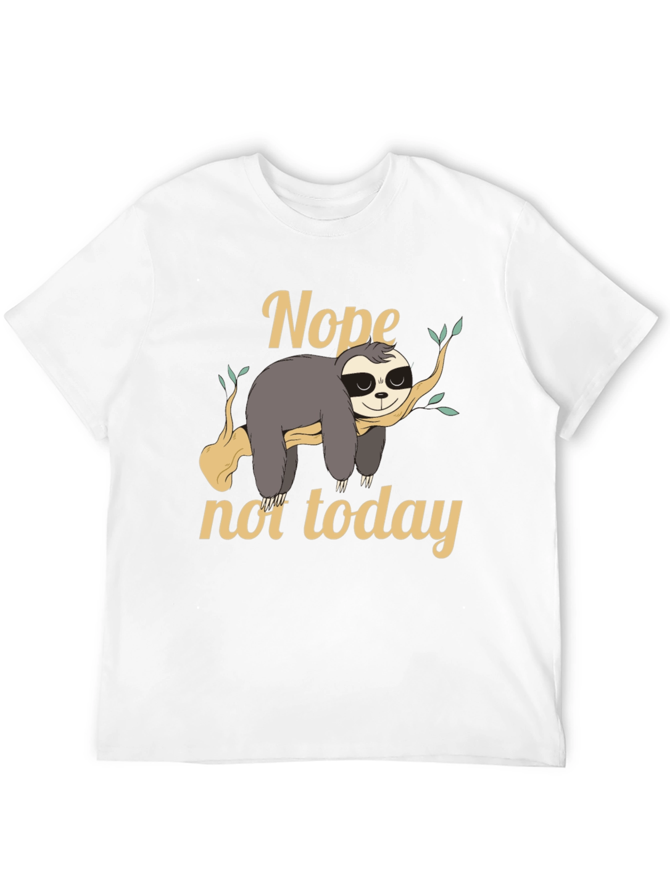 Nope Not Today Sloth Graphic Tee - Black