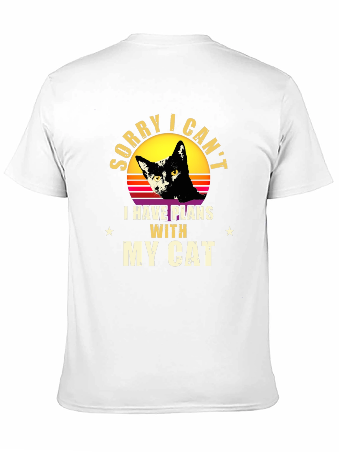 Sorry I Cant - Black Cat Graphic T-Shirt