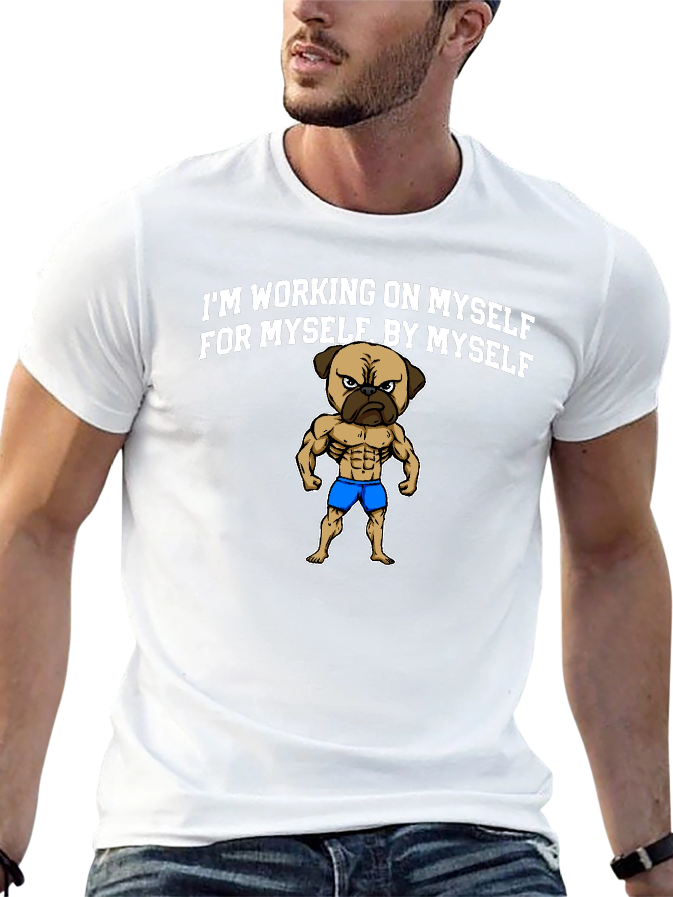 Gym Pug Black T-Shirt