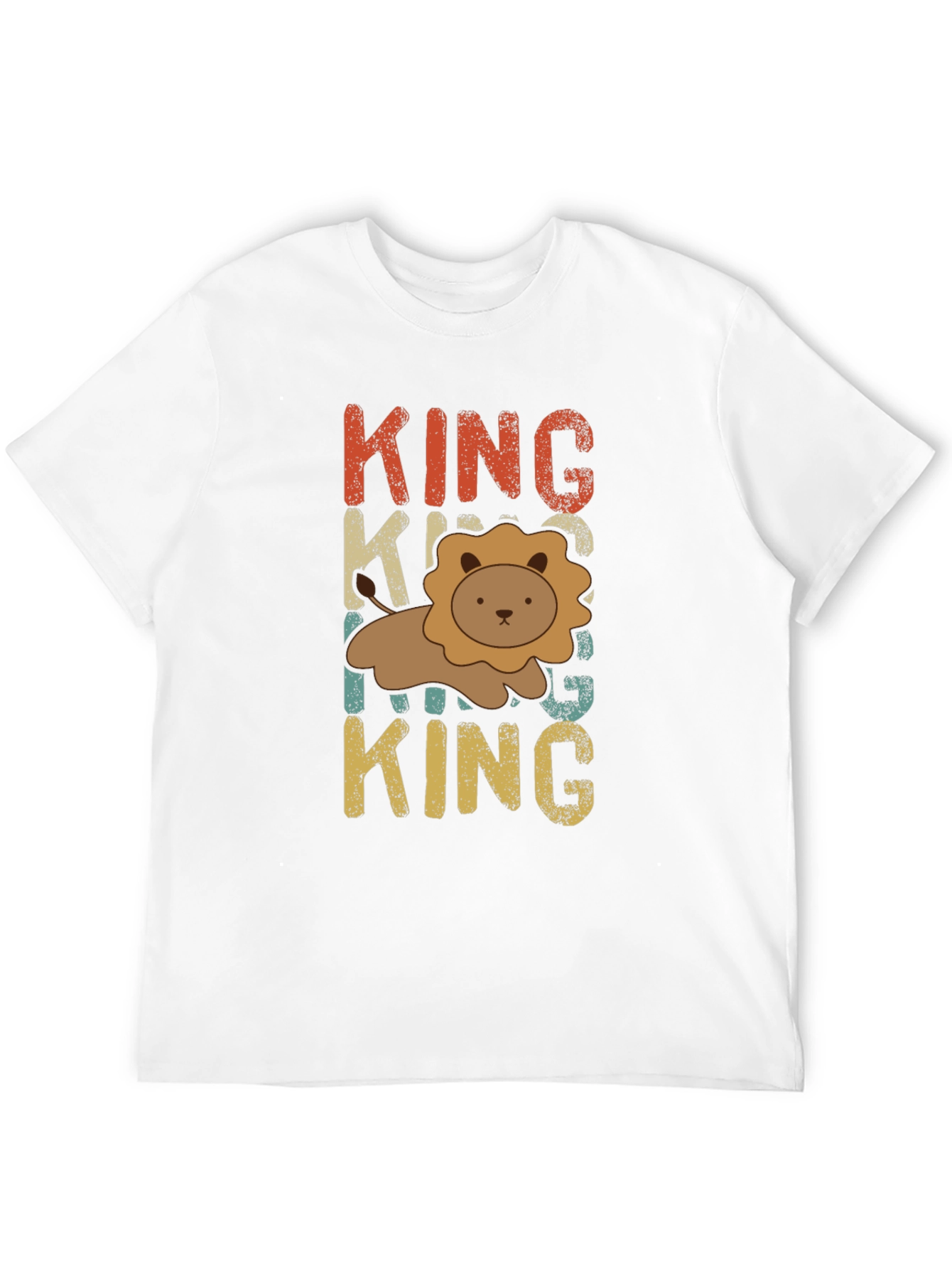 King Lion Graphic T-Shirt - Retro Style