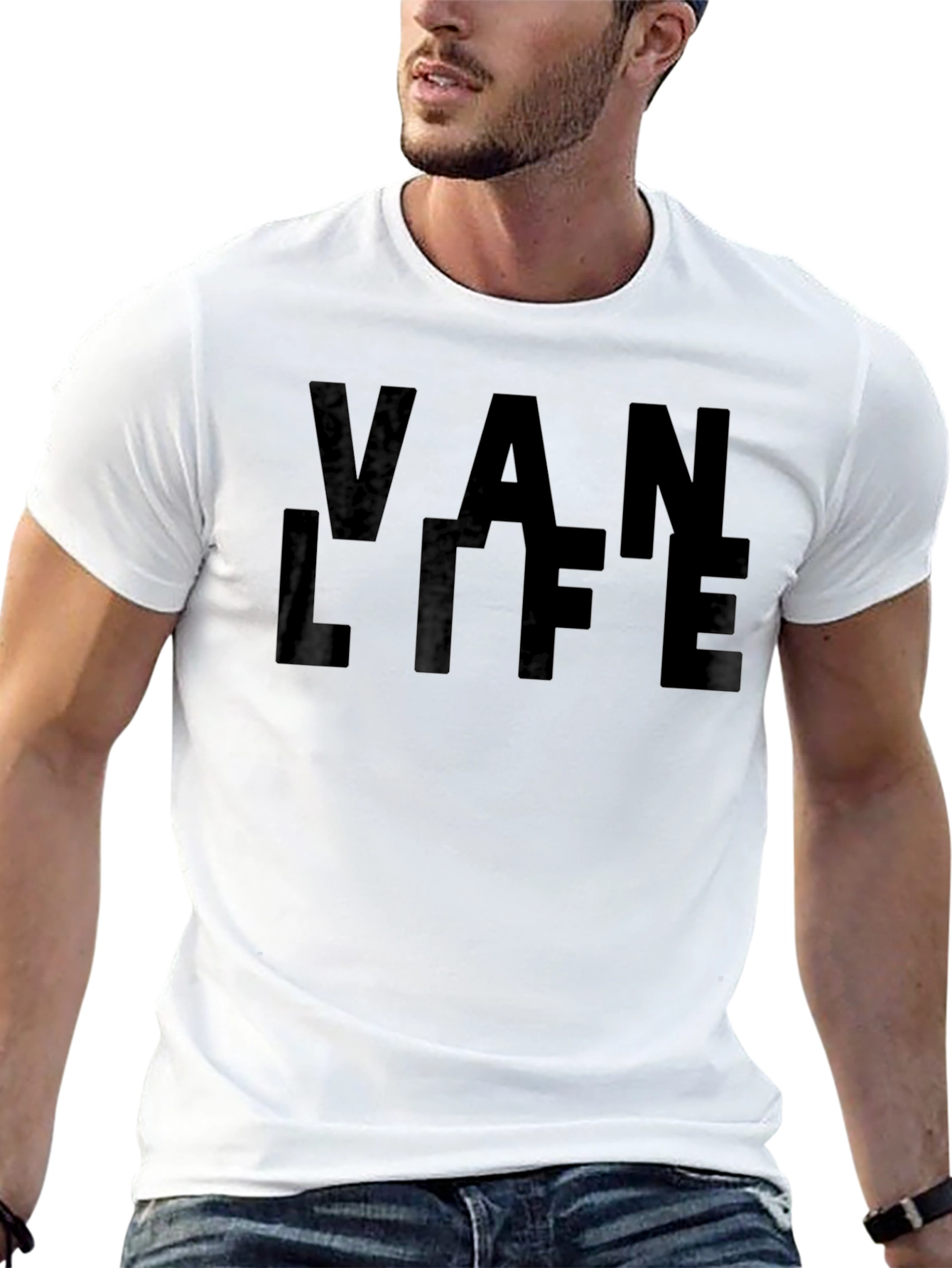 Van Life Graphic T-Shirt - Black Casual Tee