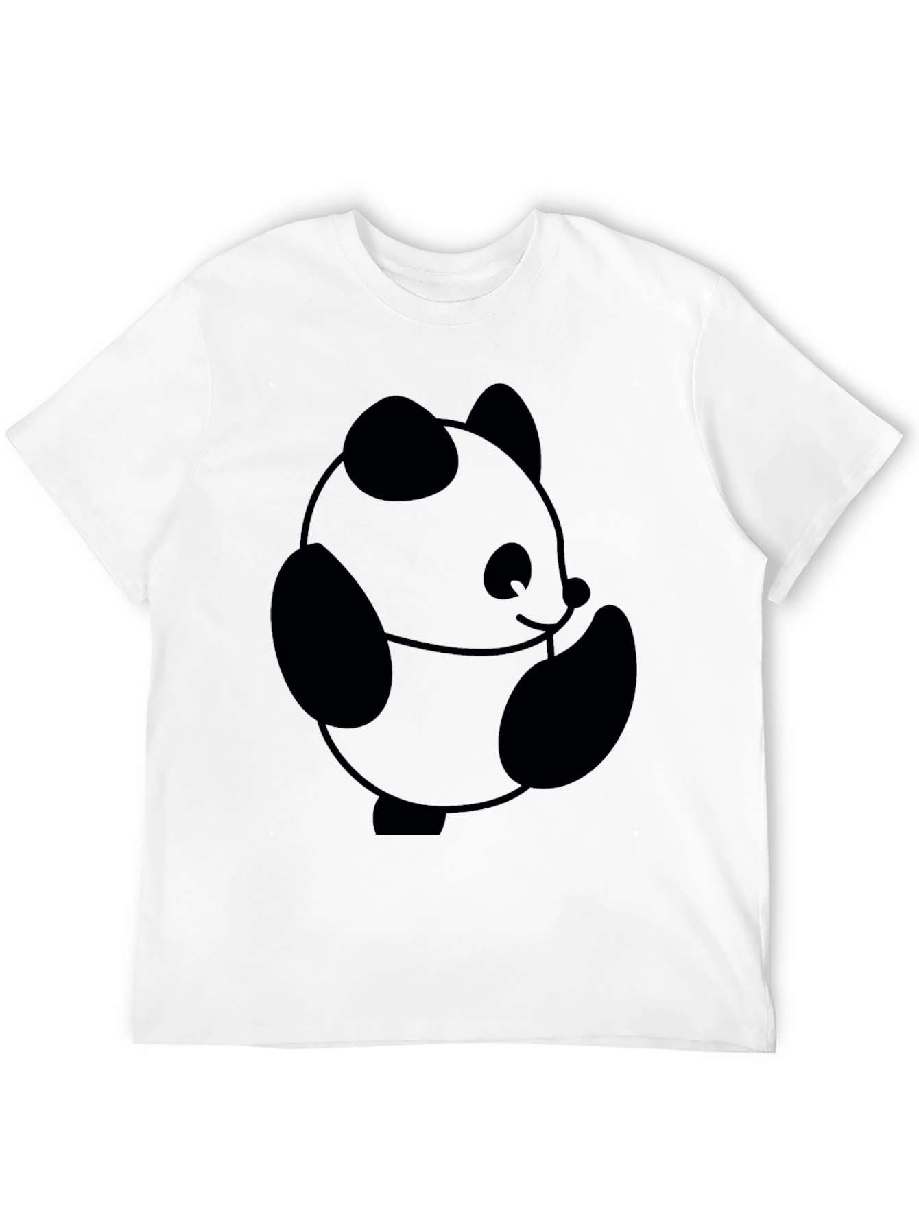 Cute Panda Graphic T-Shirt - Black Casual Tee