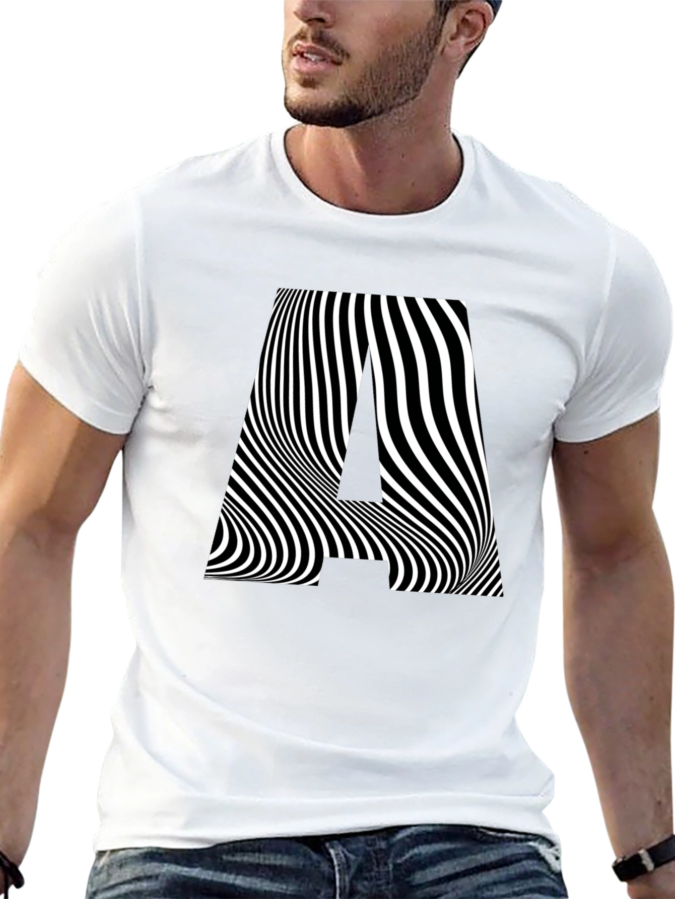 Optical Illusion A Graphic Tee - Black