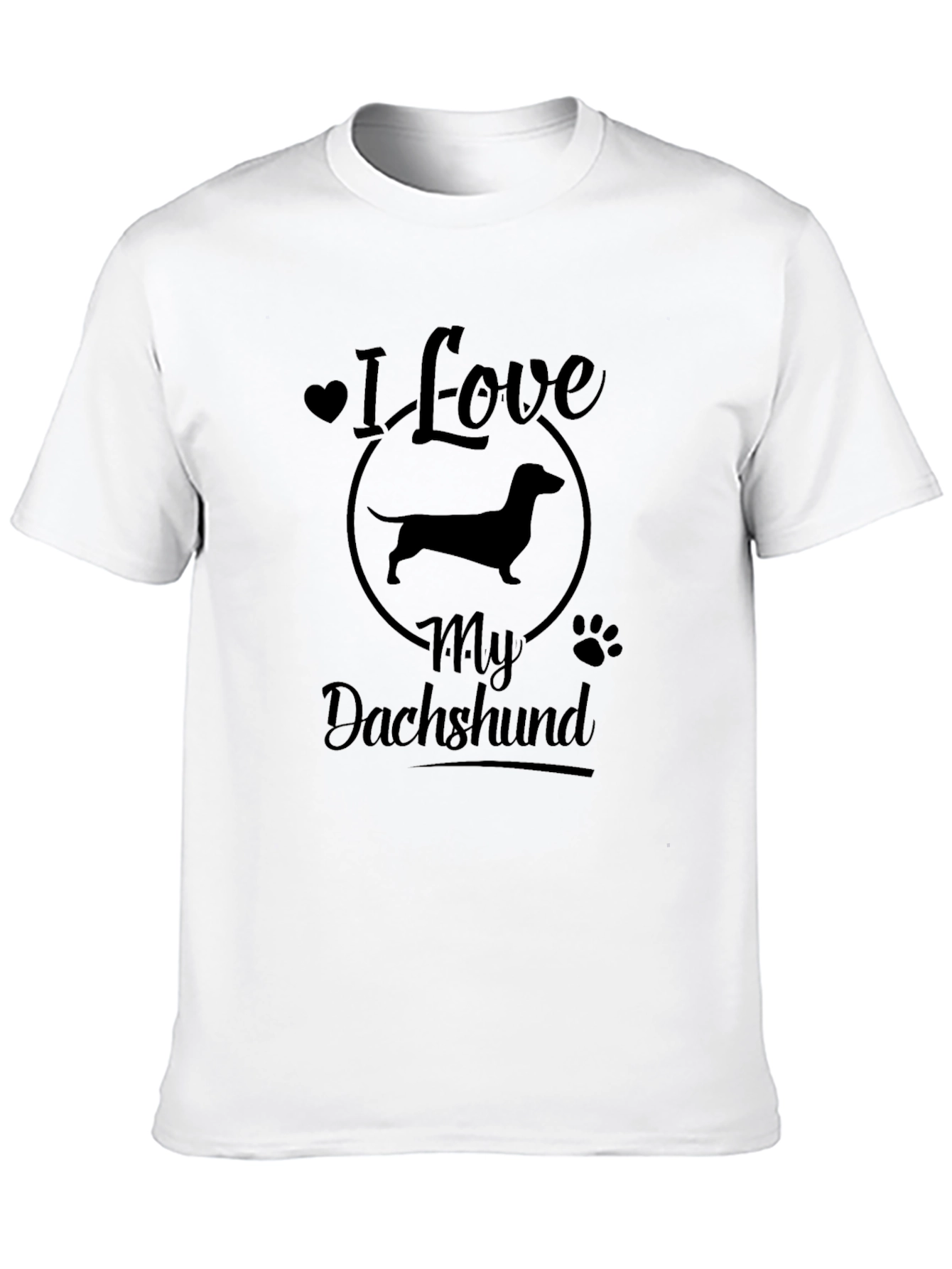 I Love My Dachshund Black T-Shirt