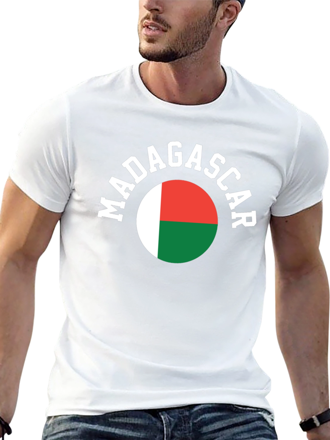 Madagascar Flag T-Shirt - Mens Black Tee