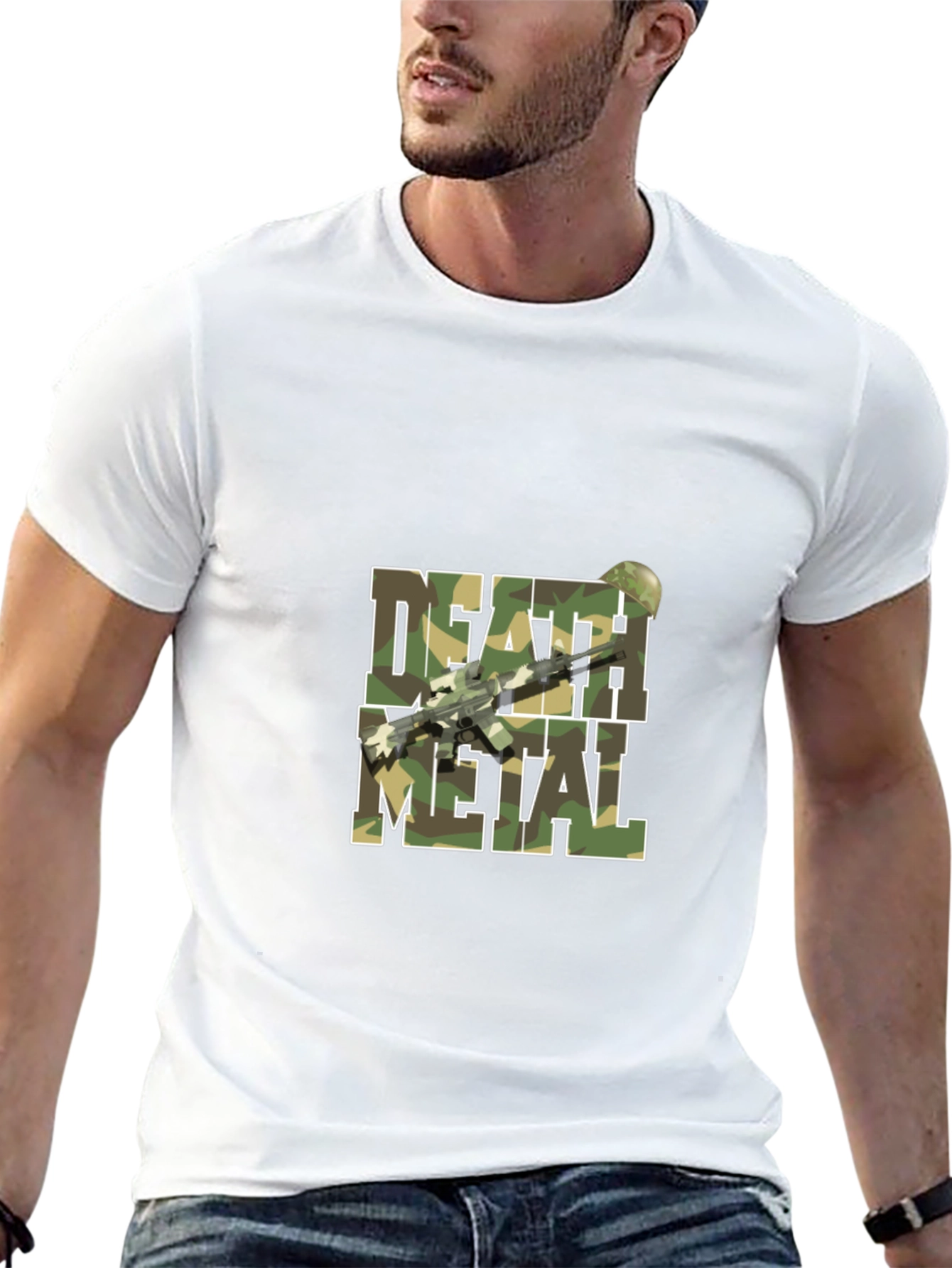 Death Metal Camo T-Shirt with Rifle