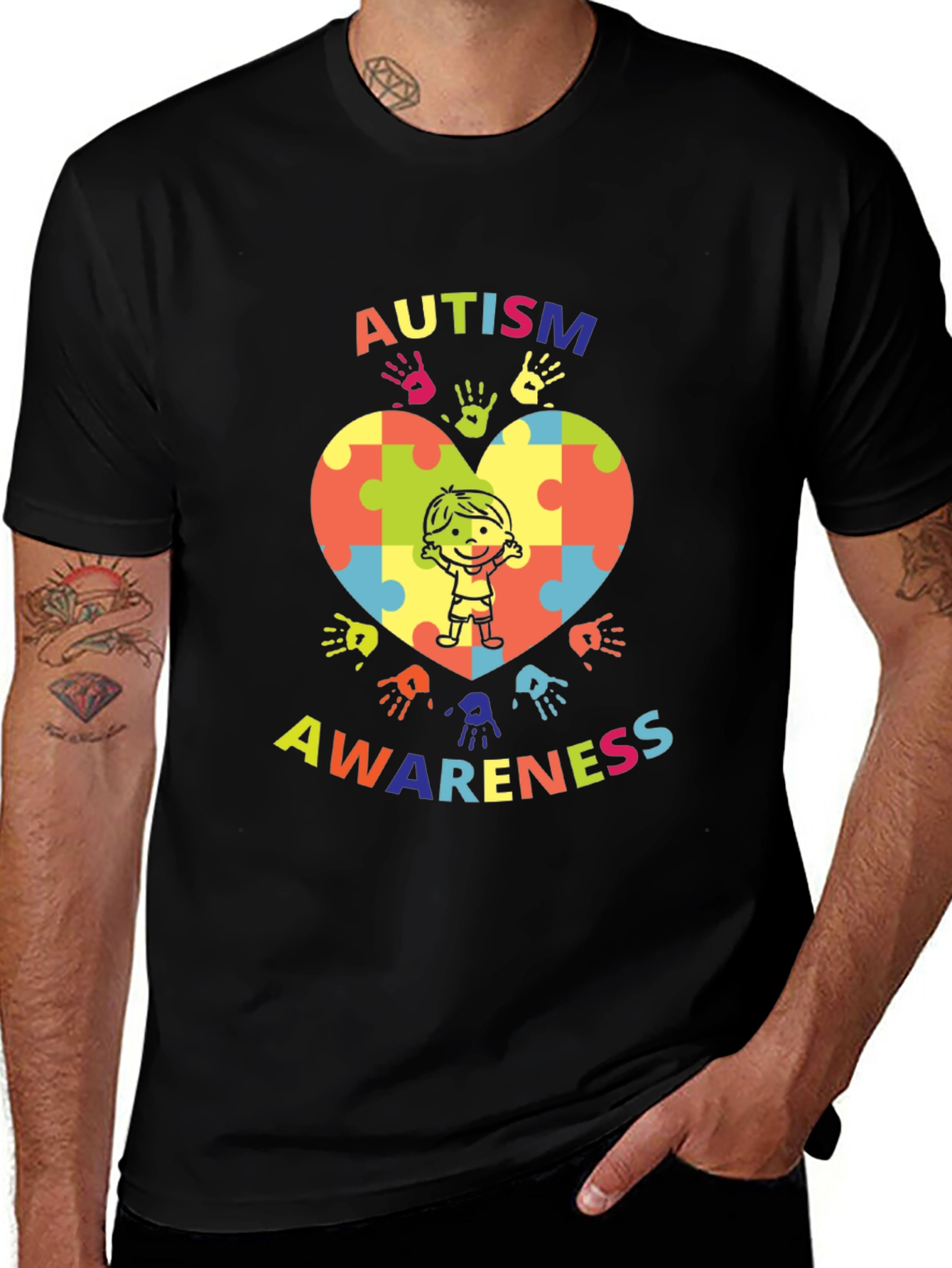 Autism Awareness Heart Puzzle T-Shirt