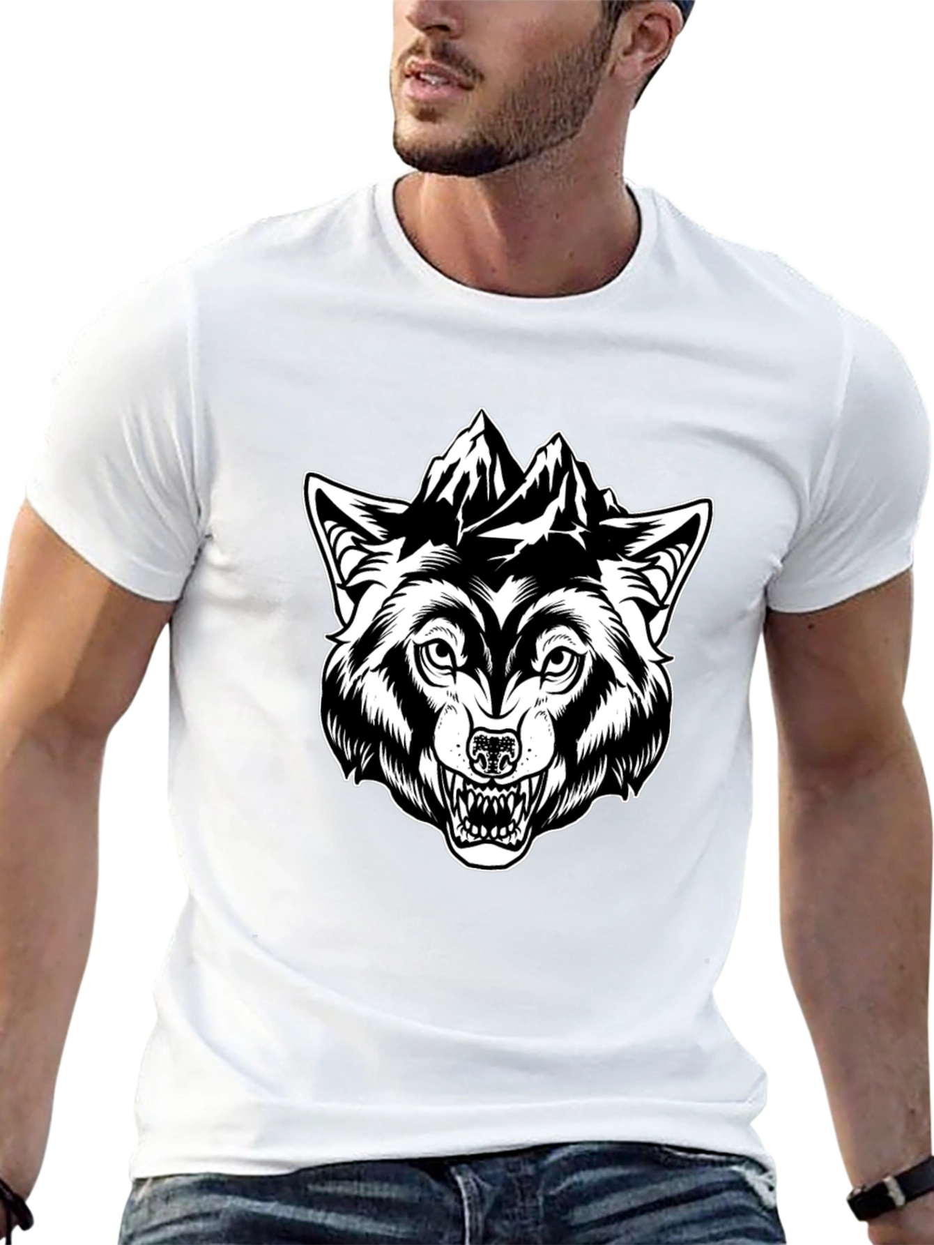 Wolf Mountain Graphic Tee - Black