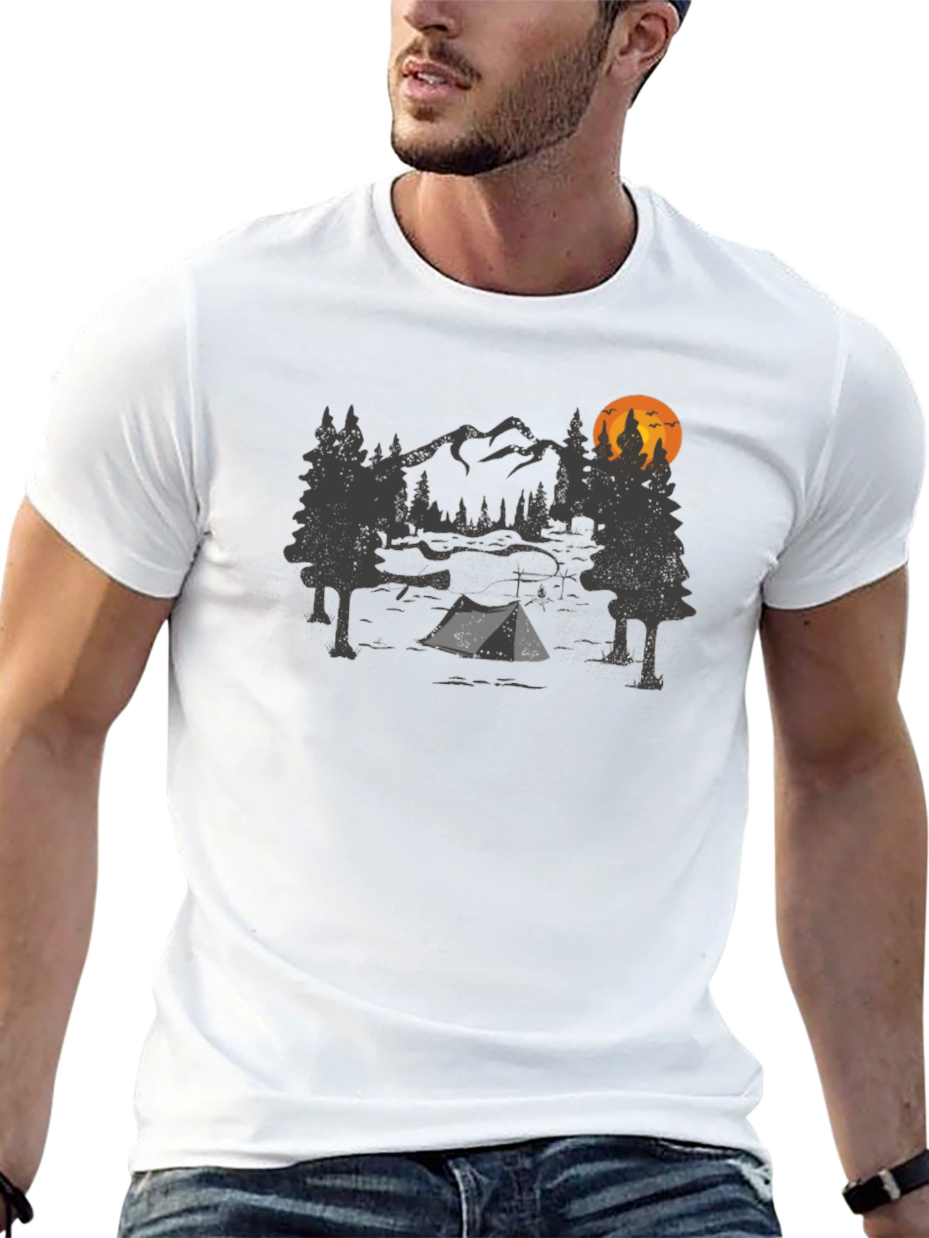 Camping Adventure Graphic Tee - Mountain & Tent