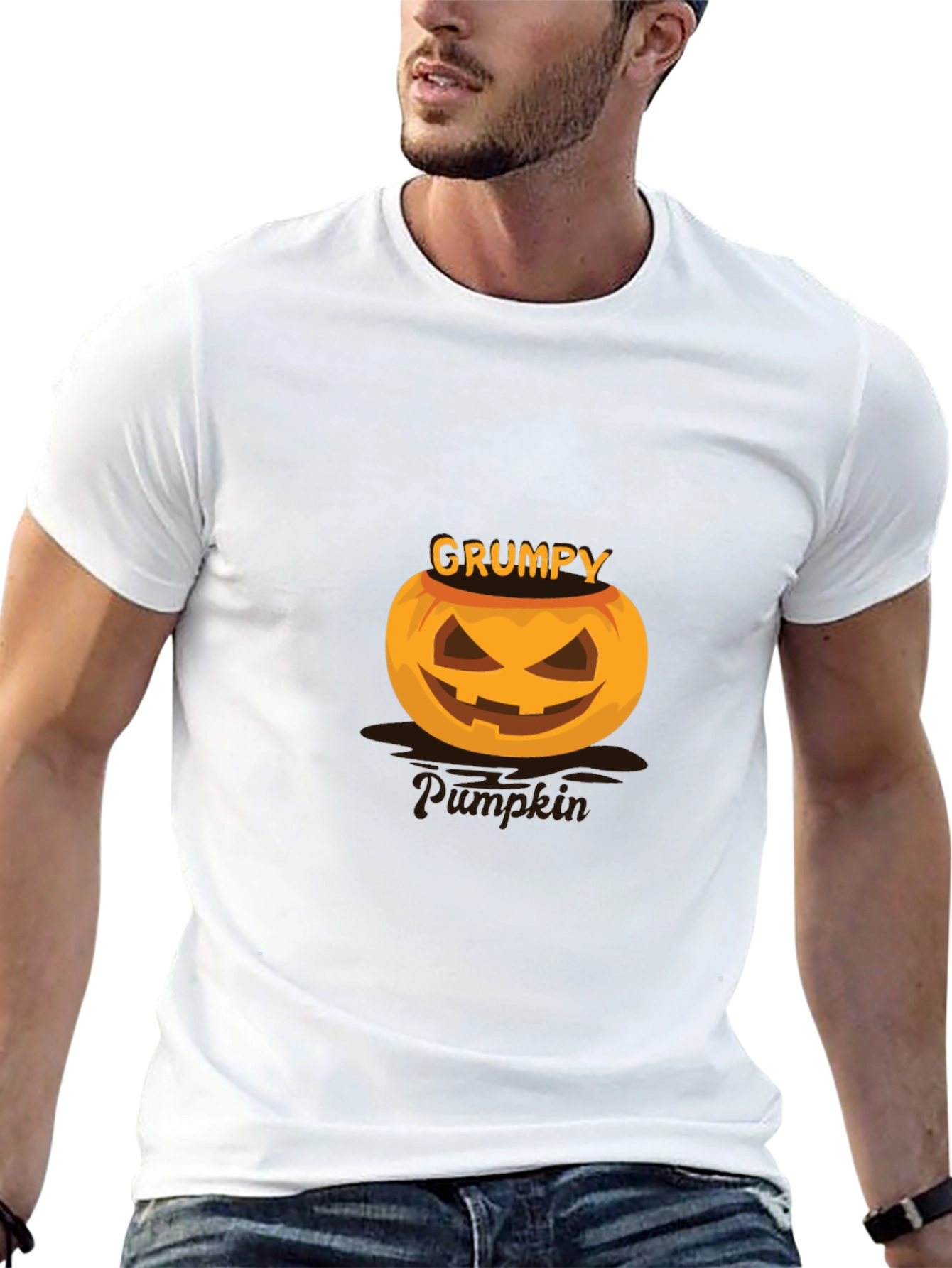 Grumpy Pumpkin Halloween T-Shirt