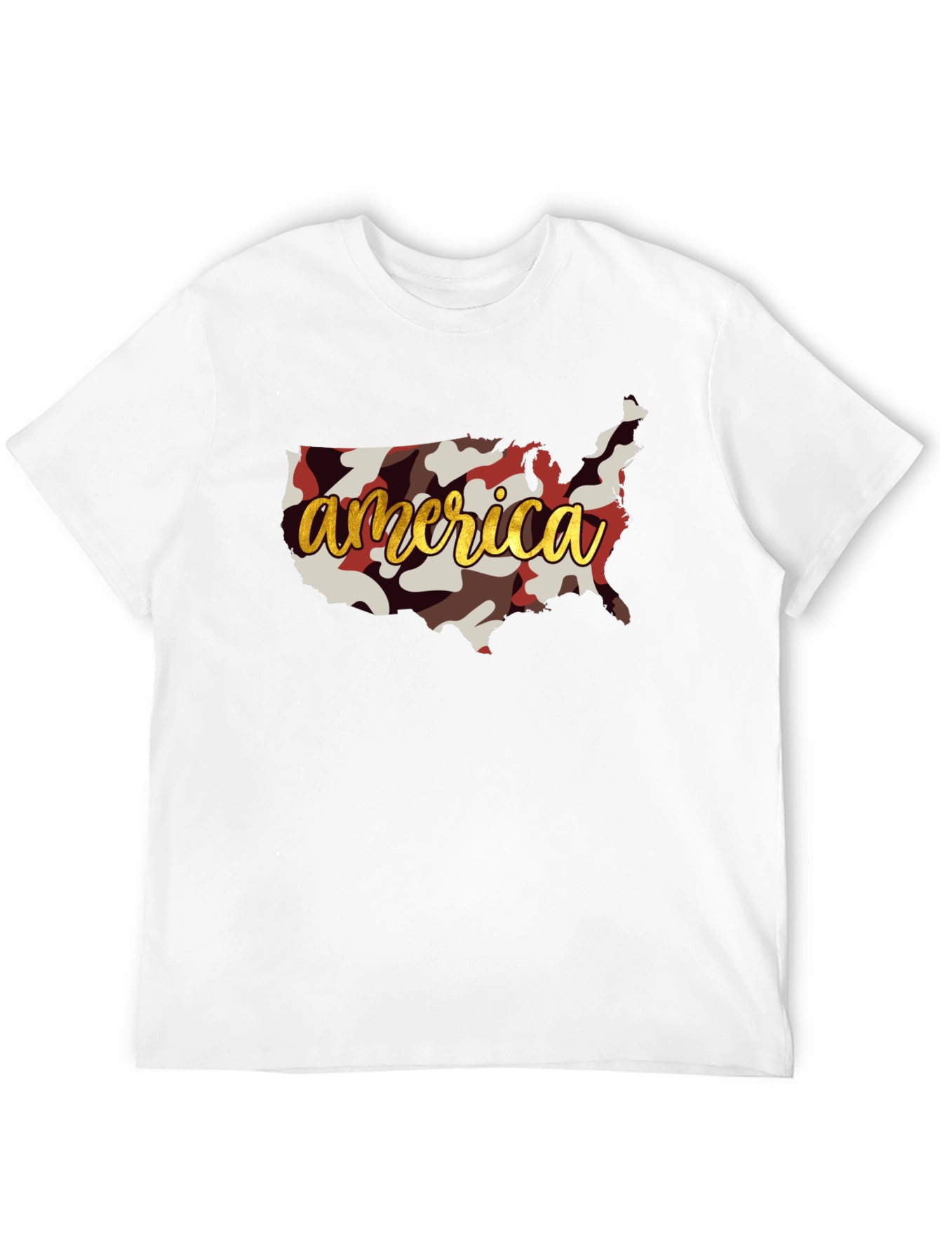 America Camo Map Graphic T-Shirt