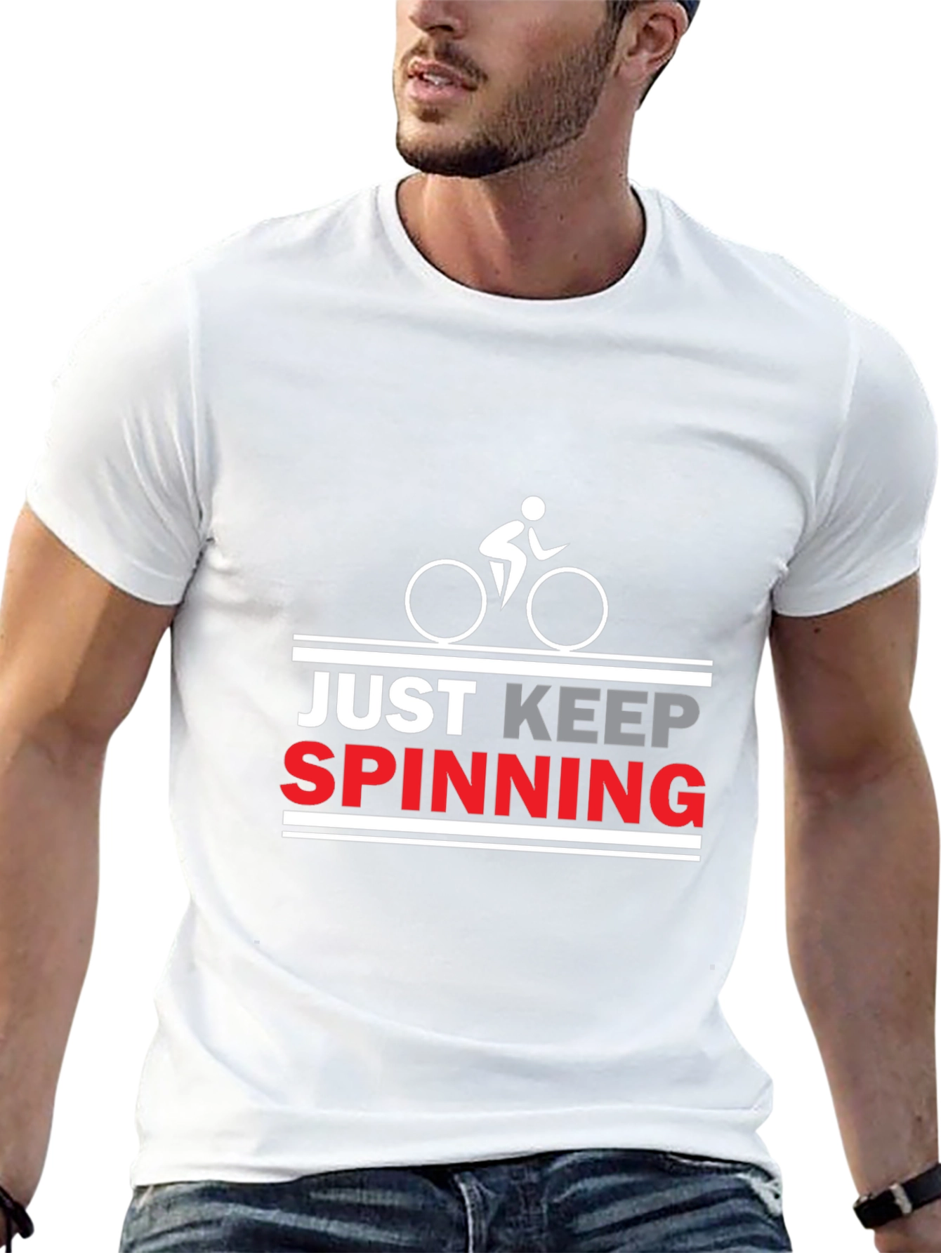 Just Keep Spinning Cycling T-Shirt - Black