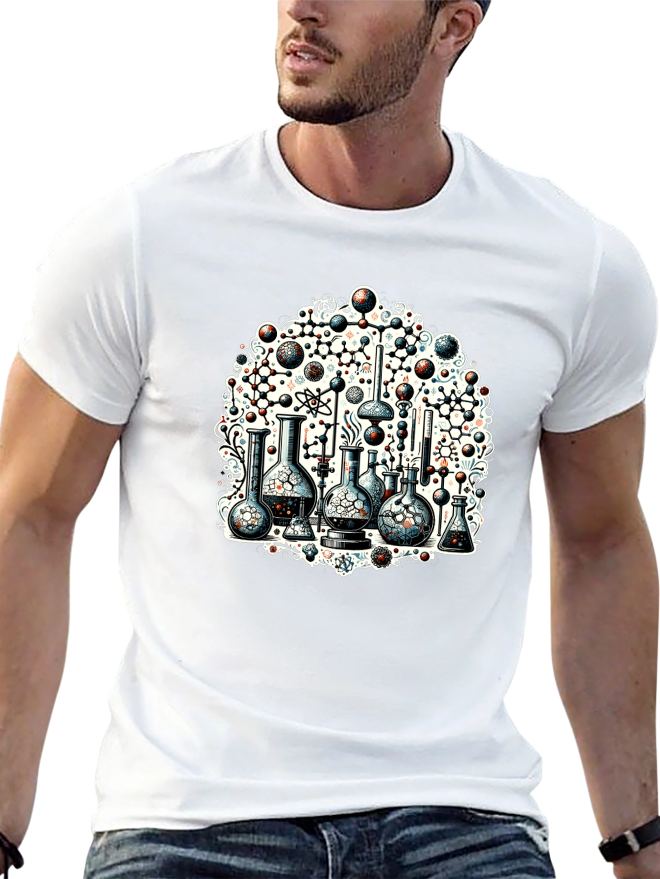Science Chemistry Print Black T-Shirt