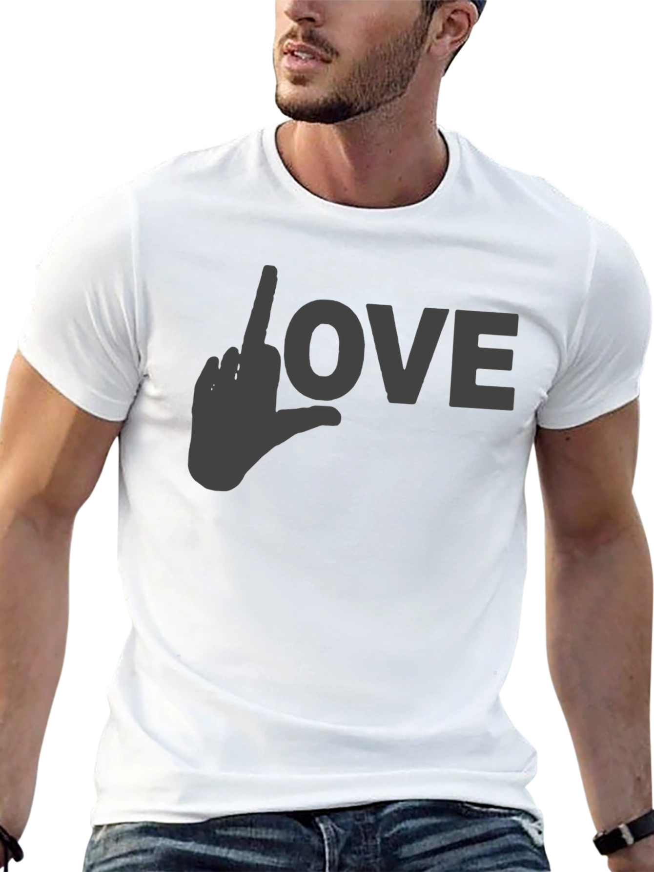 Love Gesture Graphic T-Shirt - Black