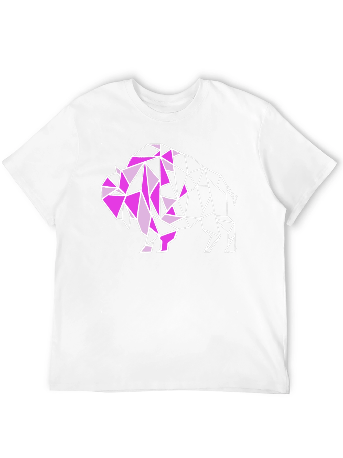 Geometric Bison Graphic Tee - Modern Black T-Shirt