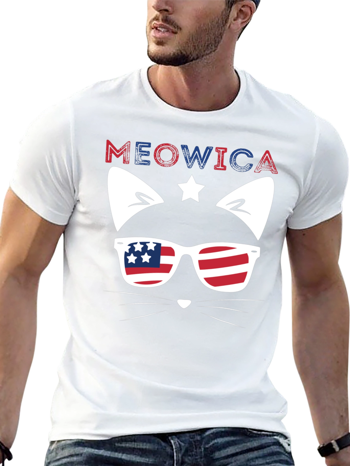 Meowica Cat Patriotic T-Shirt