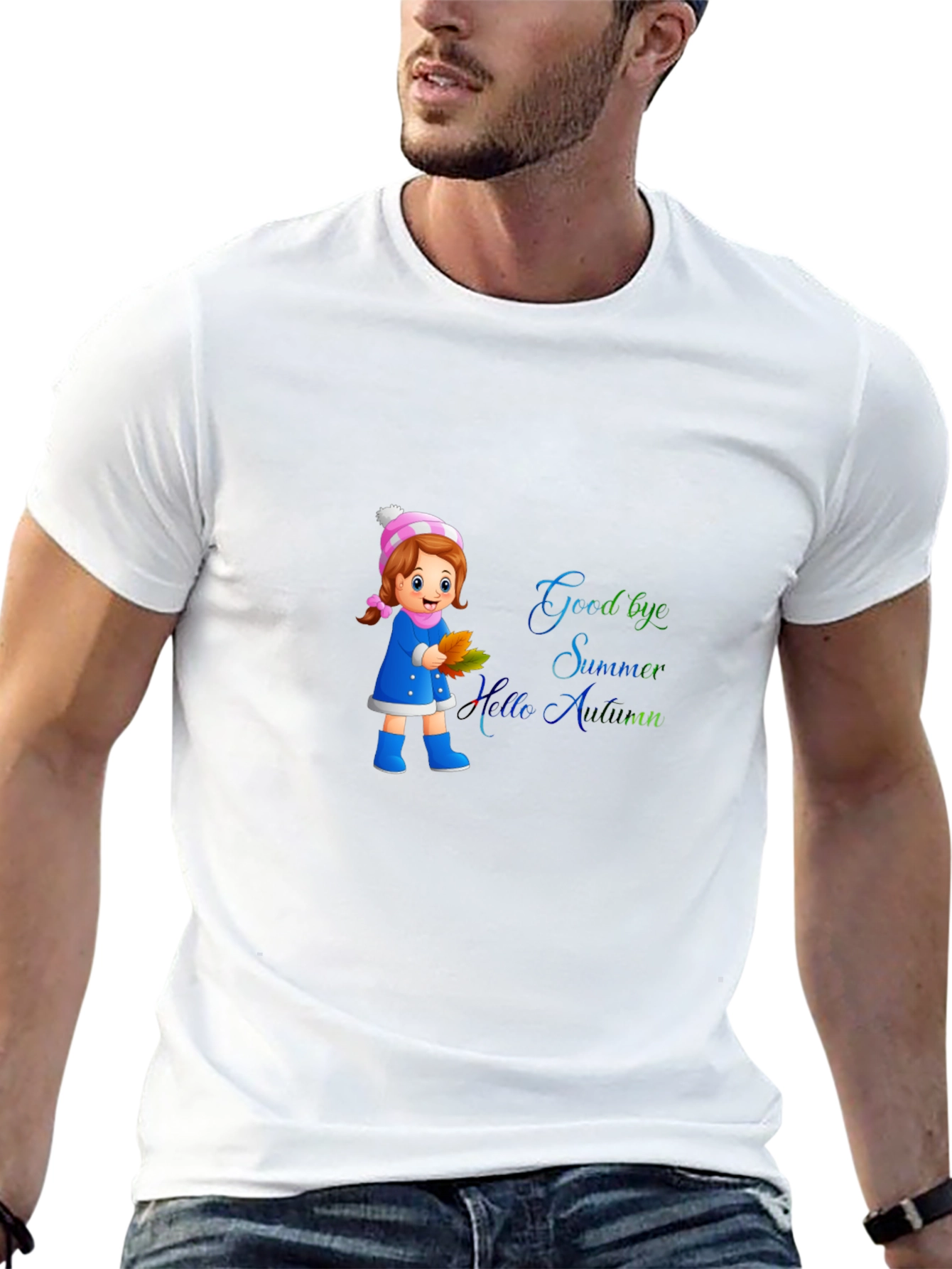 Goodbye Summer Hello Autumn Black T-Shirt