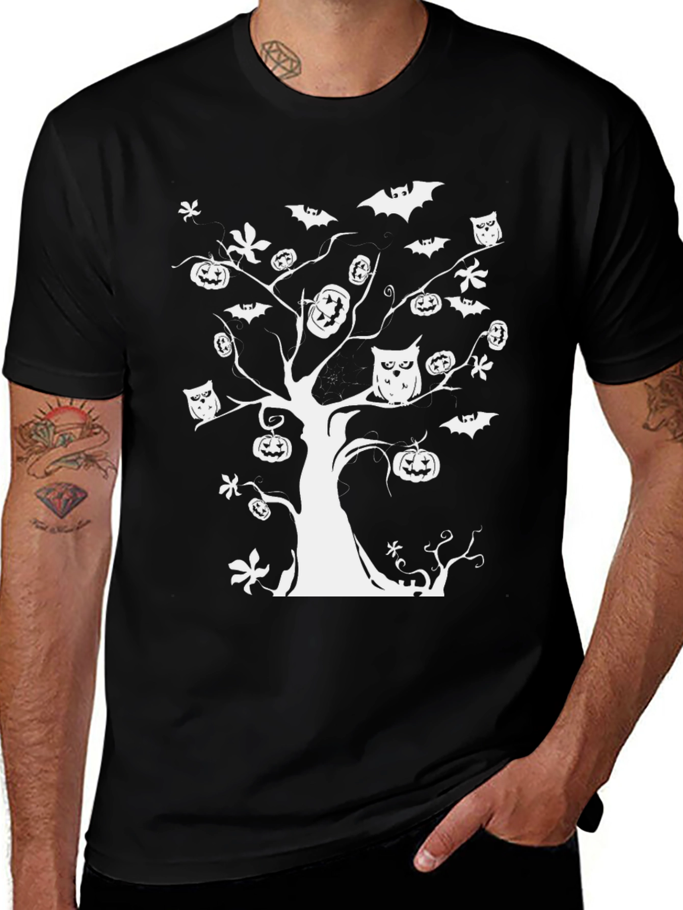 Halloween Tree Bats & Owls T-Shirt