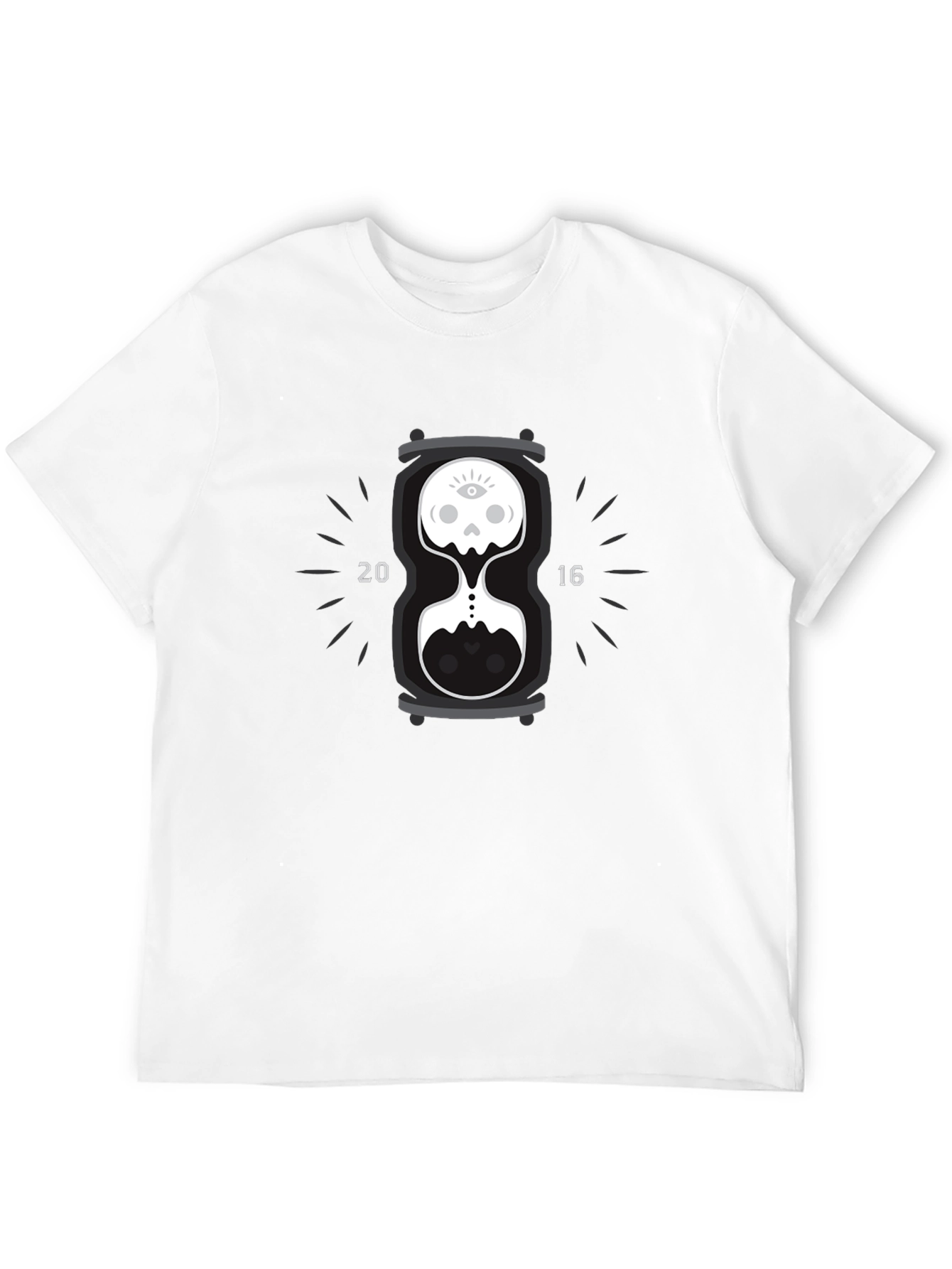 Skull Hourglass Graphic Tee - Black