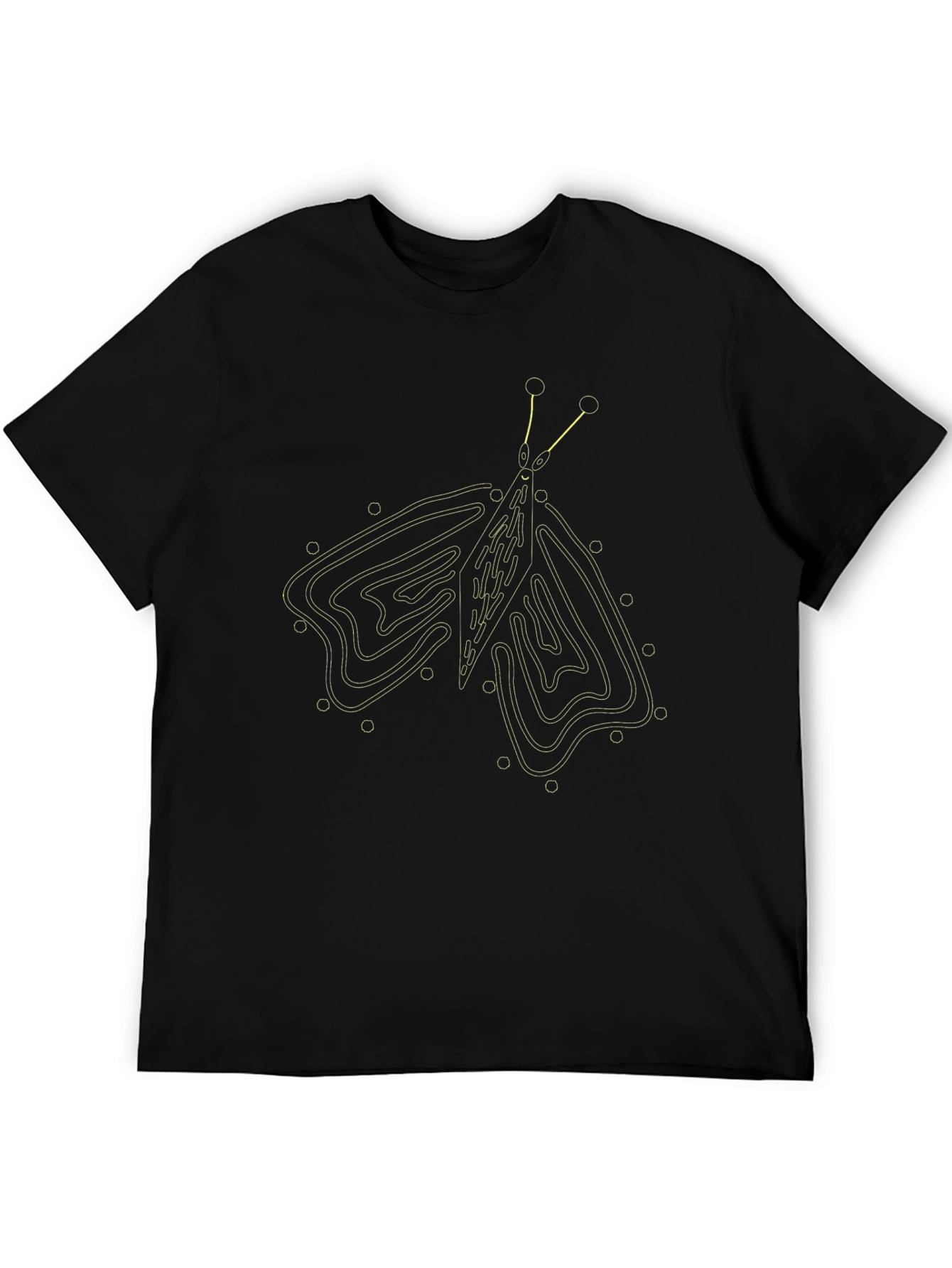 Abstract Butterfly Graphic Tee - Black Cotton Blend
