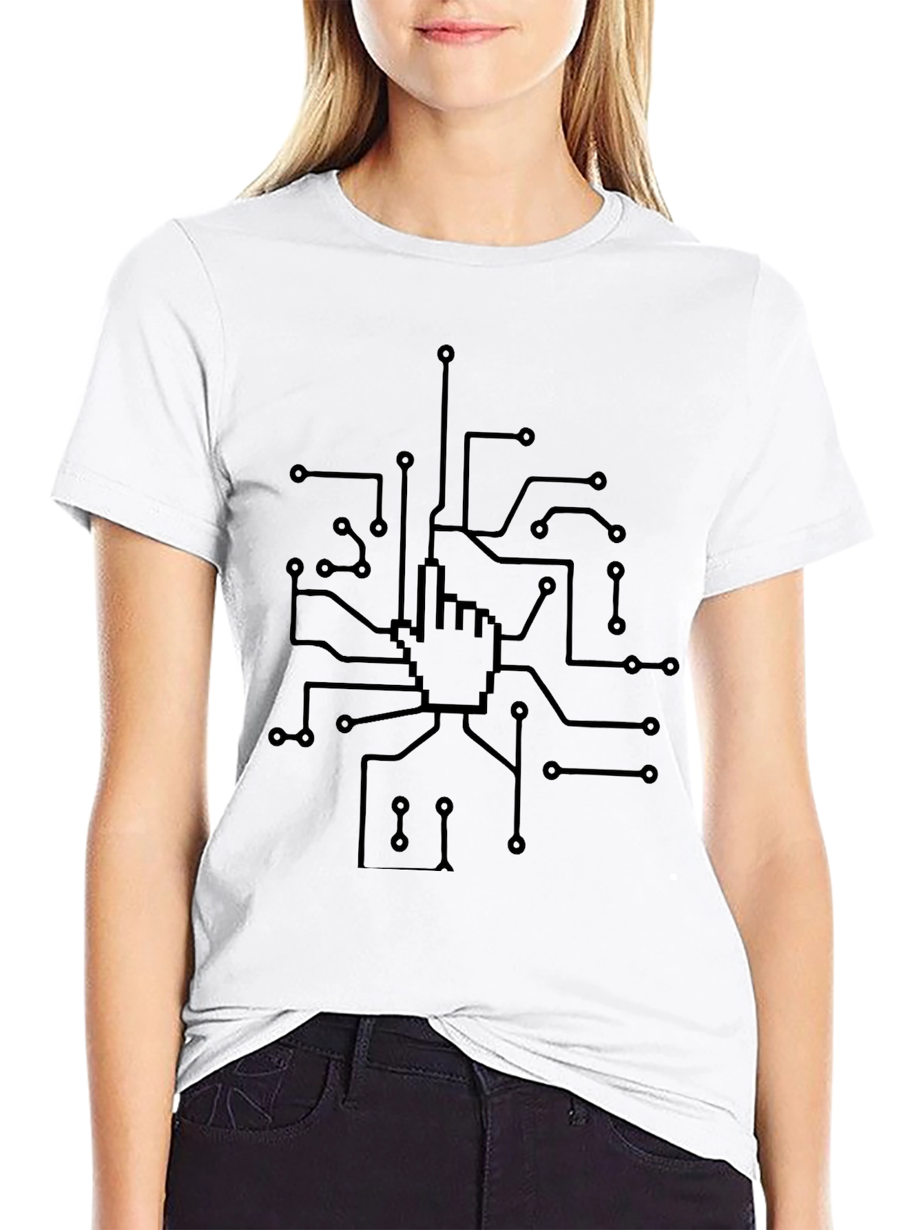 Circuit Hand Graphic Tee - Black Casual Shirt