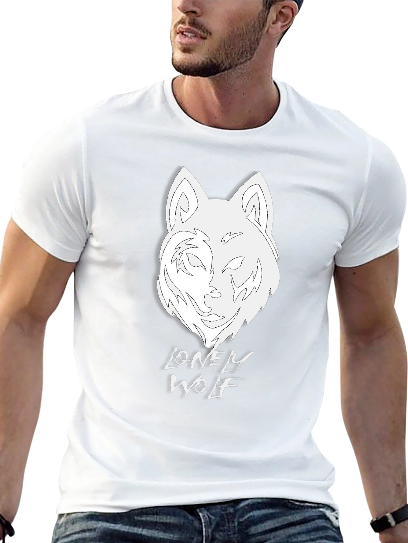 Lonely Wolf Graphic Tee - Mens Black T-Shirt