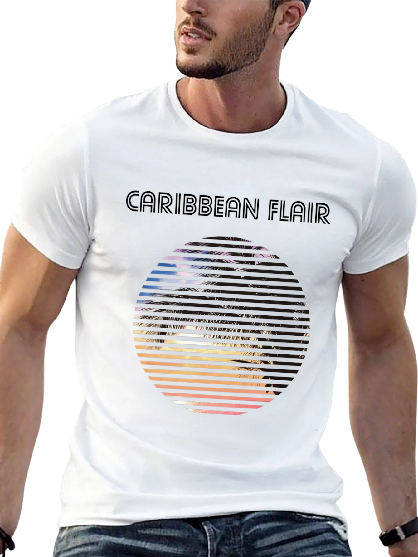 Caribbean Flair T-Shirt - Tropical Palm Tree Graphic Tee