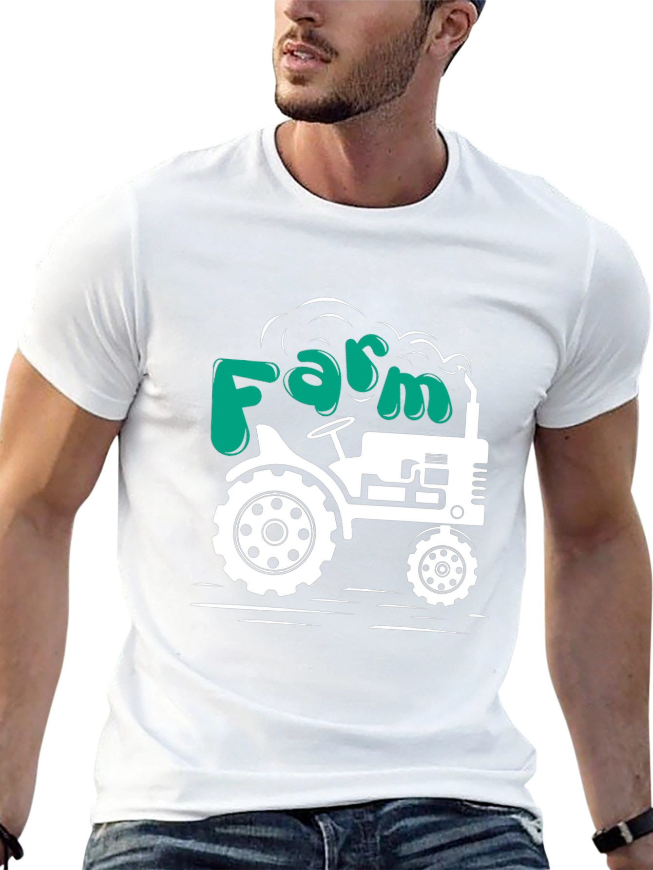Farm Tractor Graphic T-Shirt - Mens Black Tee