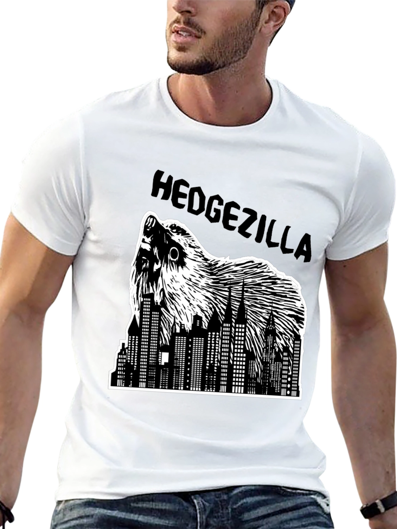 Hedgezilla T-Shirt - City Skyline Hedgehog Graphic Tee